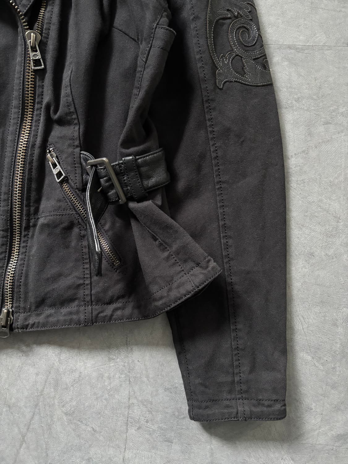 Harley Davidson 할리데이비슨 블랙 캔버스 라이딩 자켓 상품이미지5