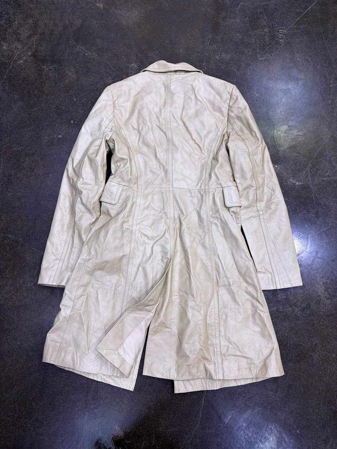 나이스클랍 도쿄 소가죽 레더 롱코트 레더자켓 베이지 88 상품이미지2