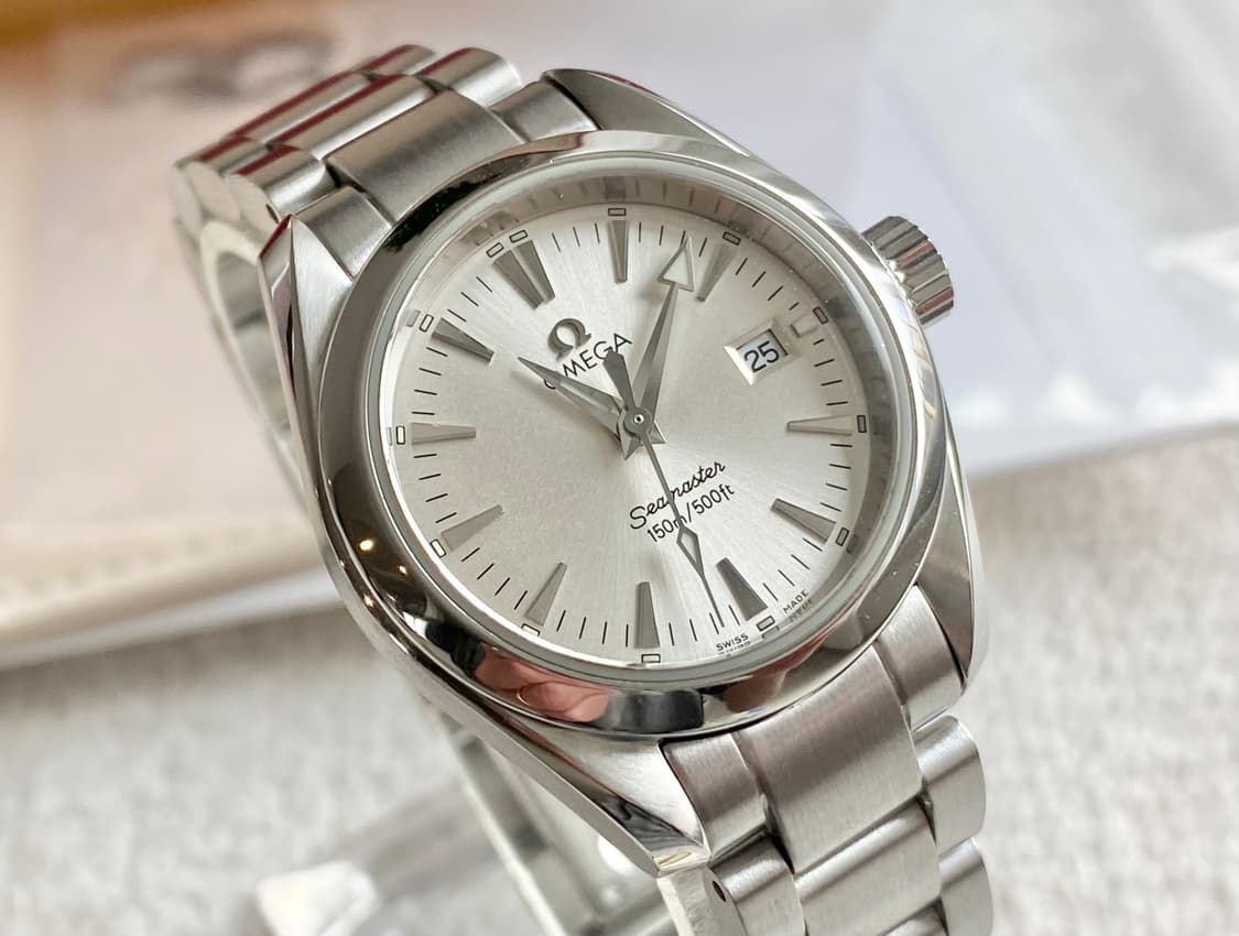 오메가 여성용 아쿠아테라 29mm 2577.30 은판 쿼츠 여성용 상품이미지4