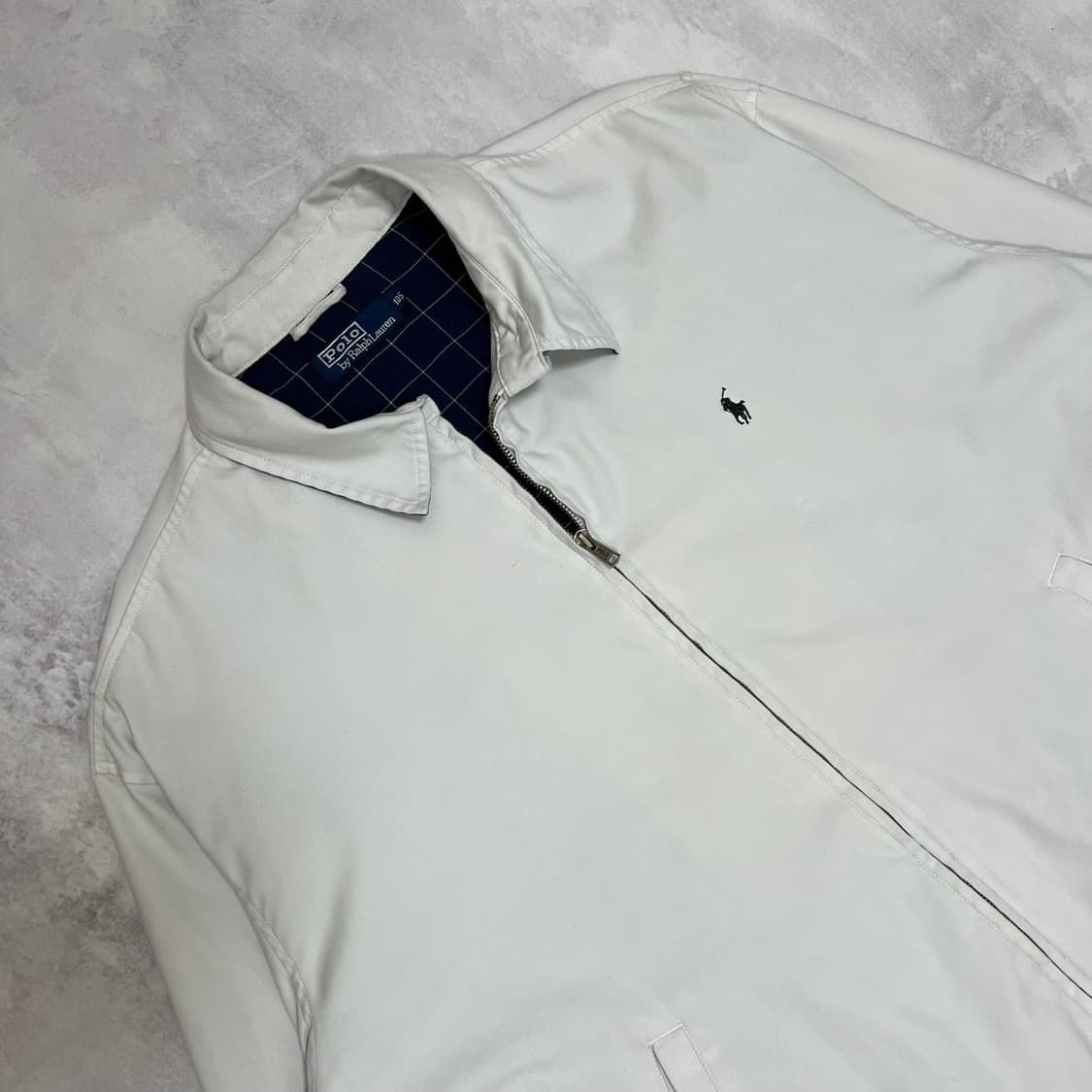 90S 폴로 랄프로렌 화이트 로고 폴리쉘 자켓 상품이미지4