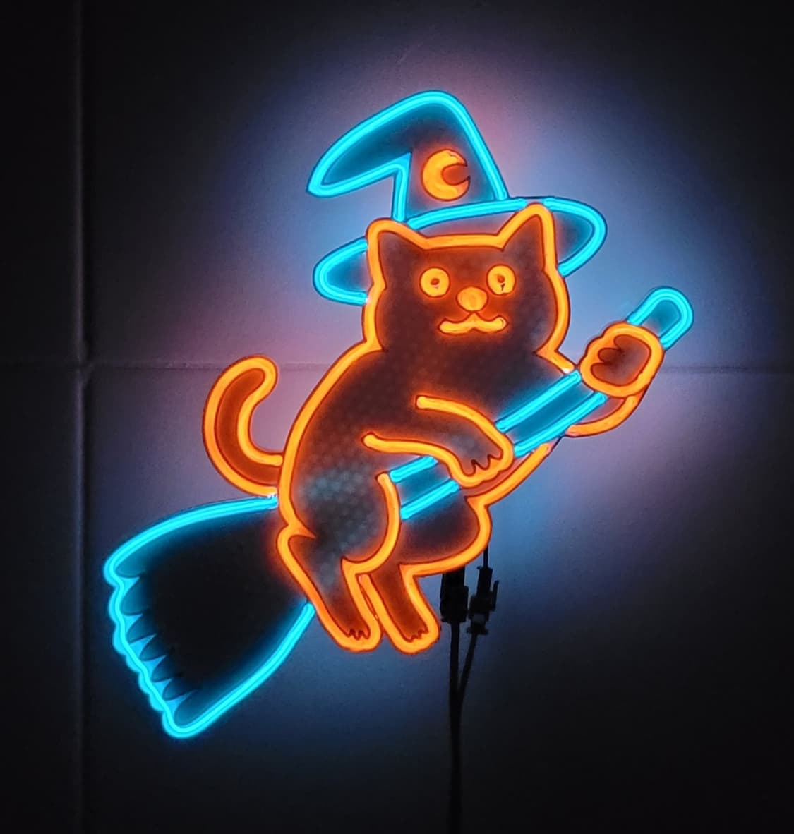 고양이 마법사 마녀 할로윈 네온사인 led 램프 조명 무드등 상품이미지1