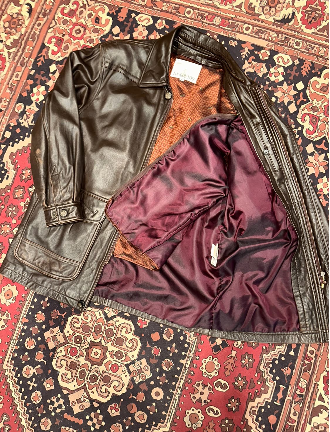 ( L ) 런던포그 가죽자켓 레더자켓 가죽카코트 가죽롱코트 가죽자켓 상품이미지6