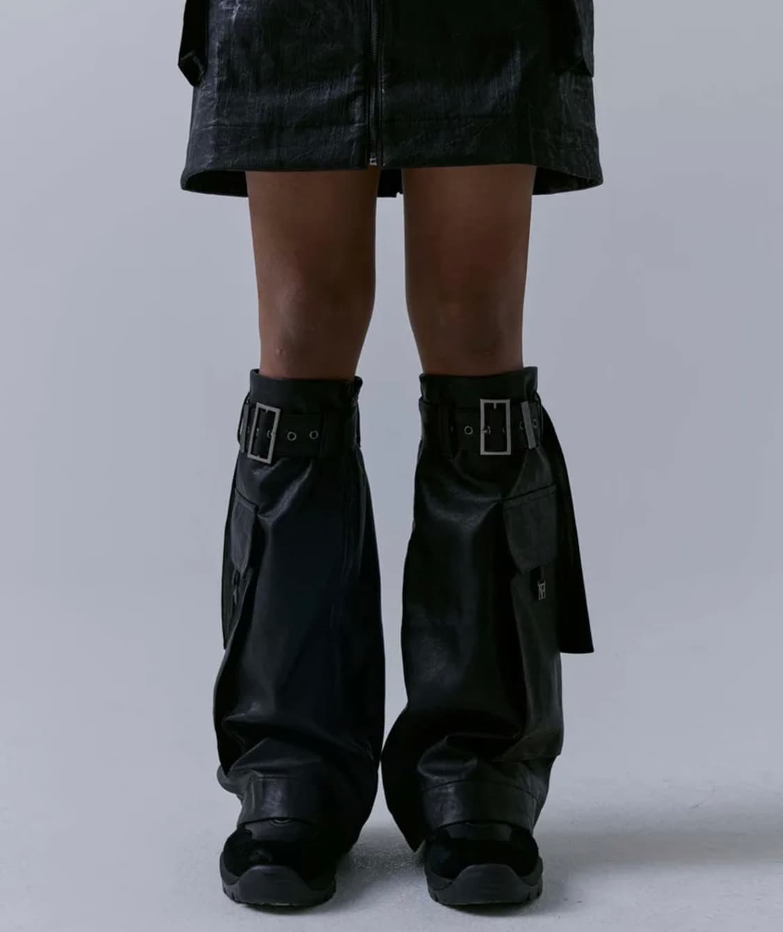 트리밍버드 2-way 레더 레그워머 블랙 상품이미지2
