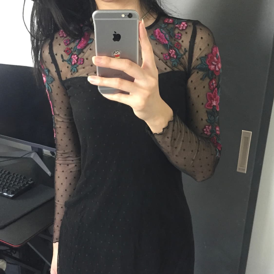 Hollister 히메갸루 고딕 장미 도트 시스루 원피스 상품이미지3