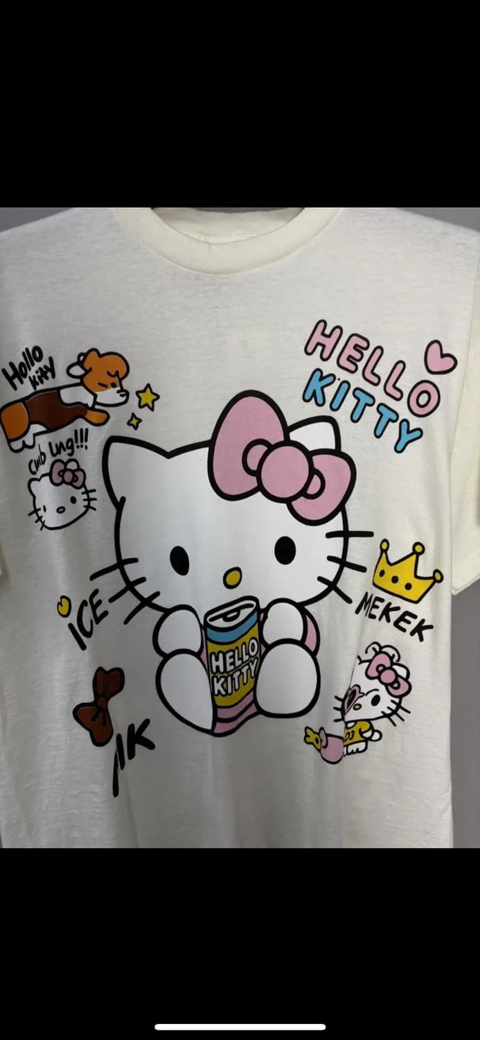빈티지 헬로키티 y2k 오버핏 화이트 반팔 H2514 상품이미지3
