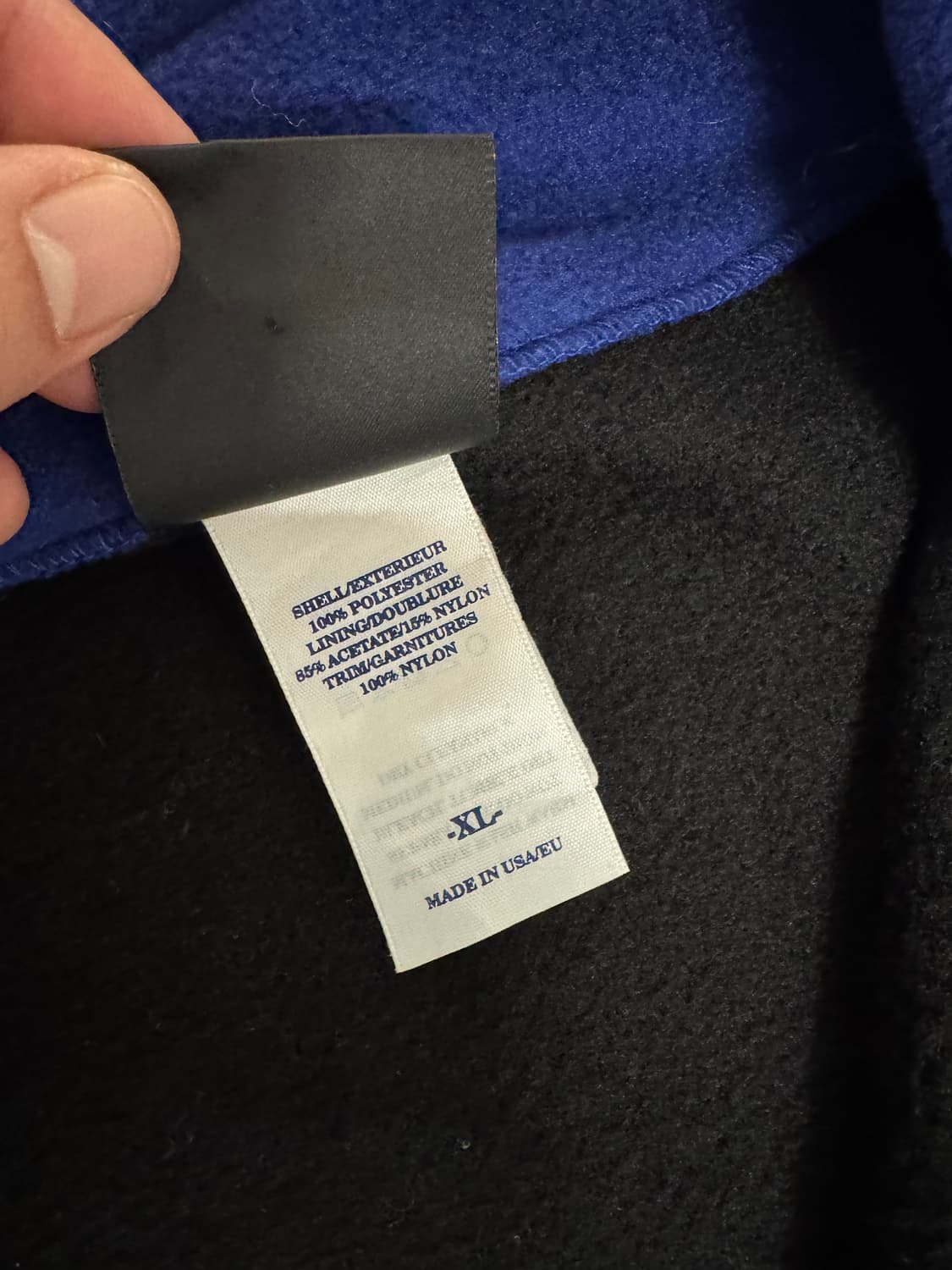 헬리 한센 쿼터 짚 플리스 풀오버 블랙 블루 메이드 인 유에스에이 상품이미지5