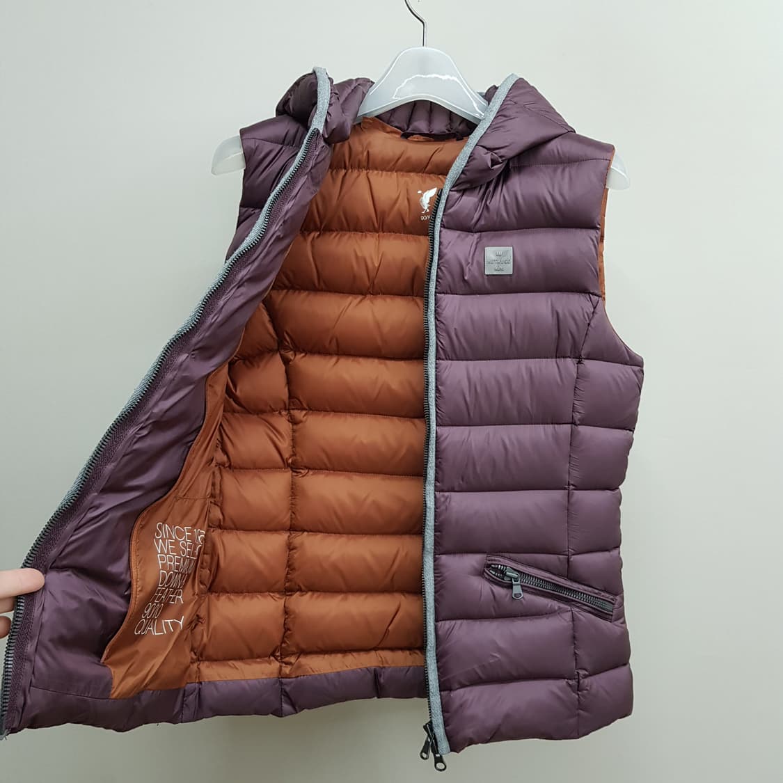 HETREGO  구스다운 후드 경량 패딩 베스트 IT 42사이즈 상품이미지5