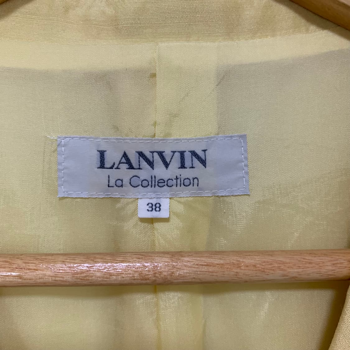 LANVIN 린넨 혼방 자켓 옐로우 랑방 여성 빈티지 세미크롭 자켓 상품이미지5