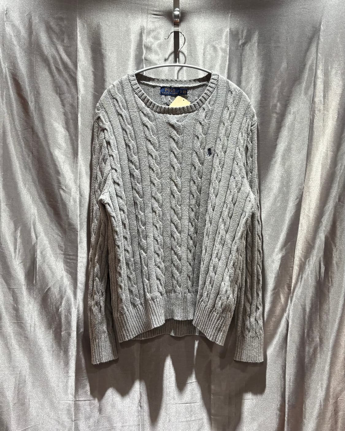 S 폴로랄프로렌 네이비포니 그레이 케이블 니트 상품이미지2