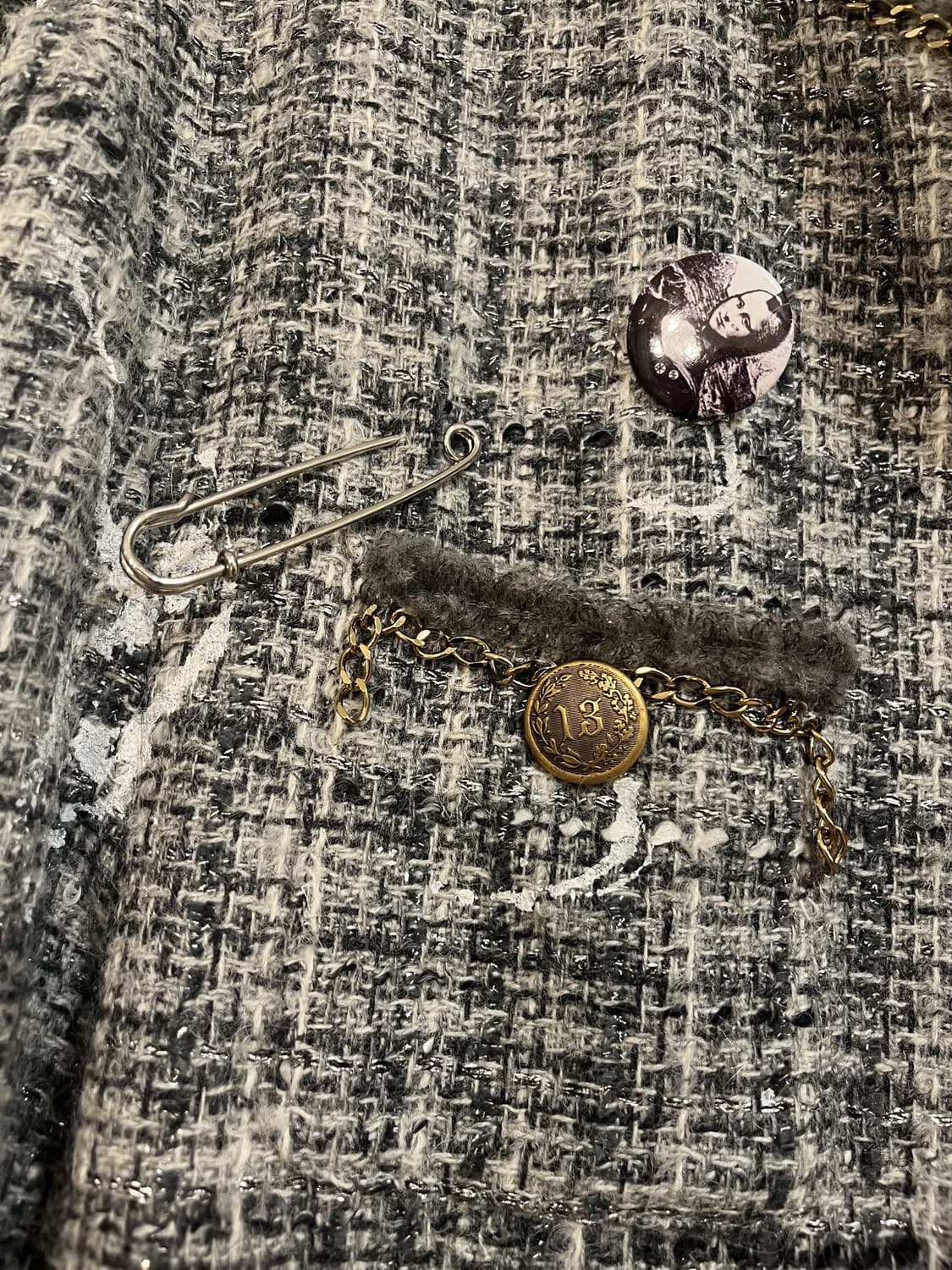 [NCT 태용님 착용] R13 그레이 트위드 자켓 상품이미지9