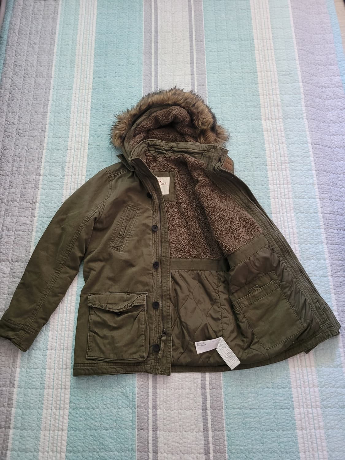 아베크롬비 홀리스터 Hollister 쉐르파 울프죠 후드야상자켓 105 상품이미지3