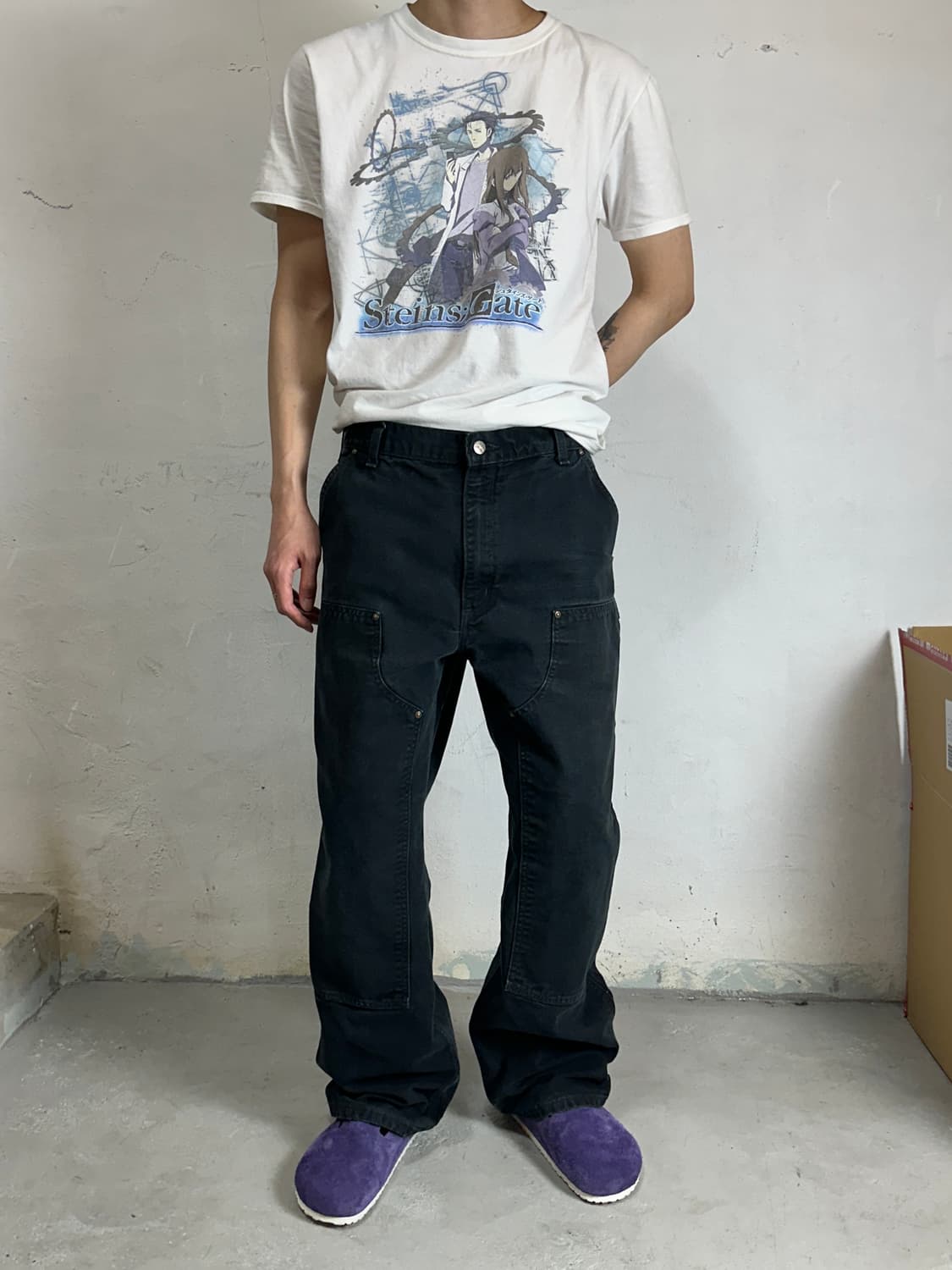 OG 칼하트 B136 더블니 팬츠 칼하트 썩블니 블랙 상품이미지4