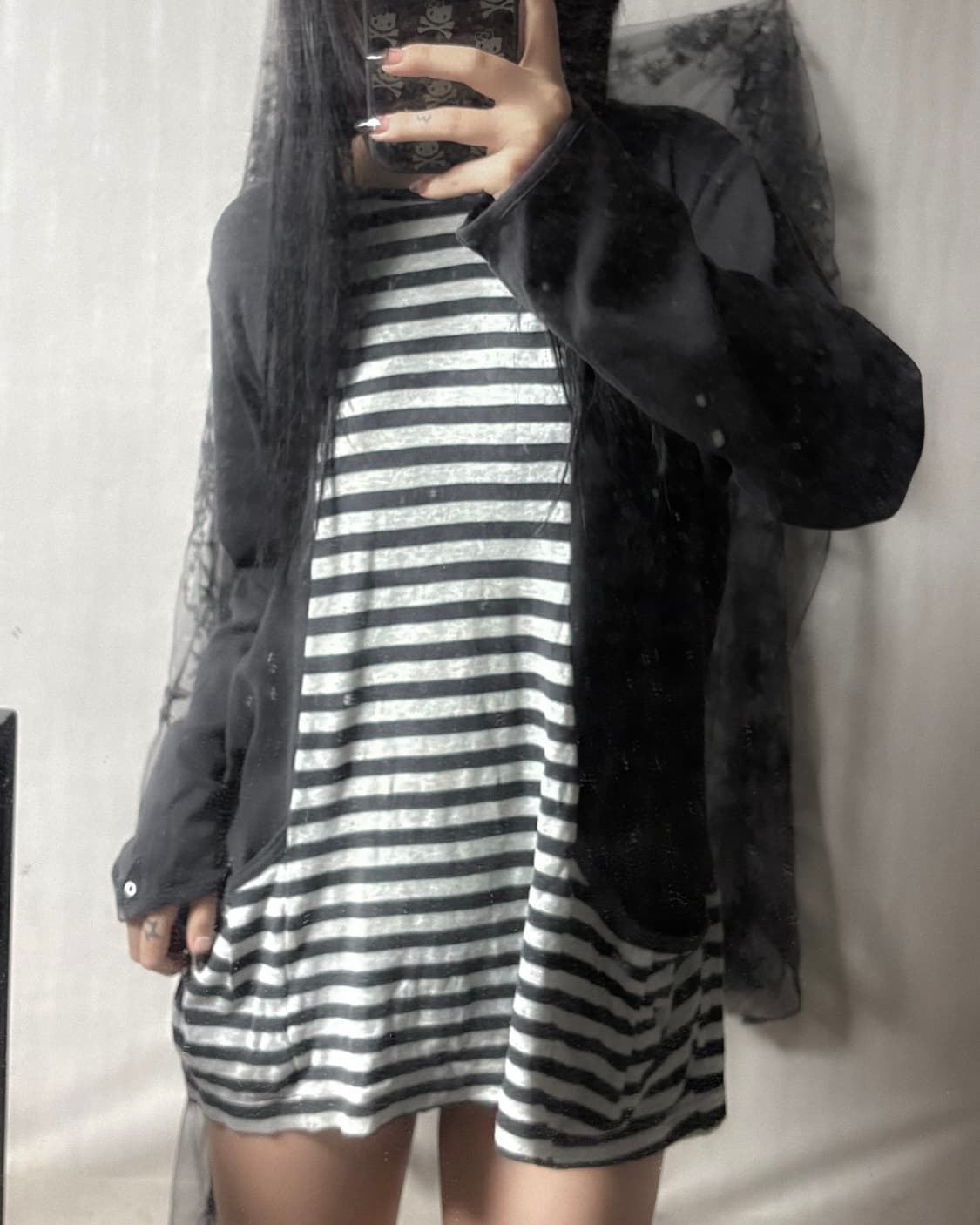 펑크 y2k 스트라이프 롱슬리브  상품이미지1