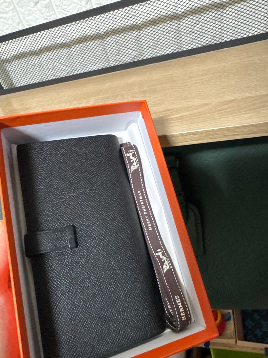 [U] 에르메스 베인 장지갑 블랙 금장 U각인 상품이미지2