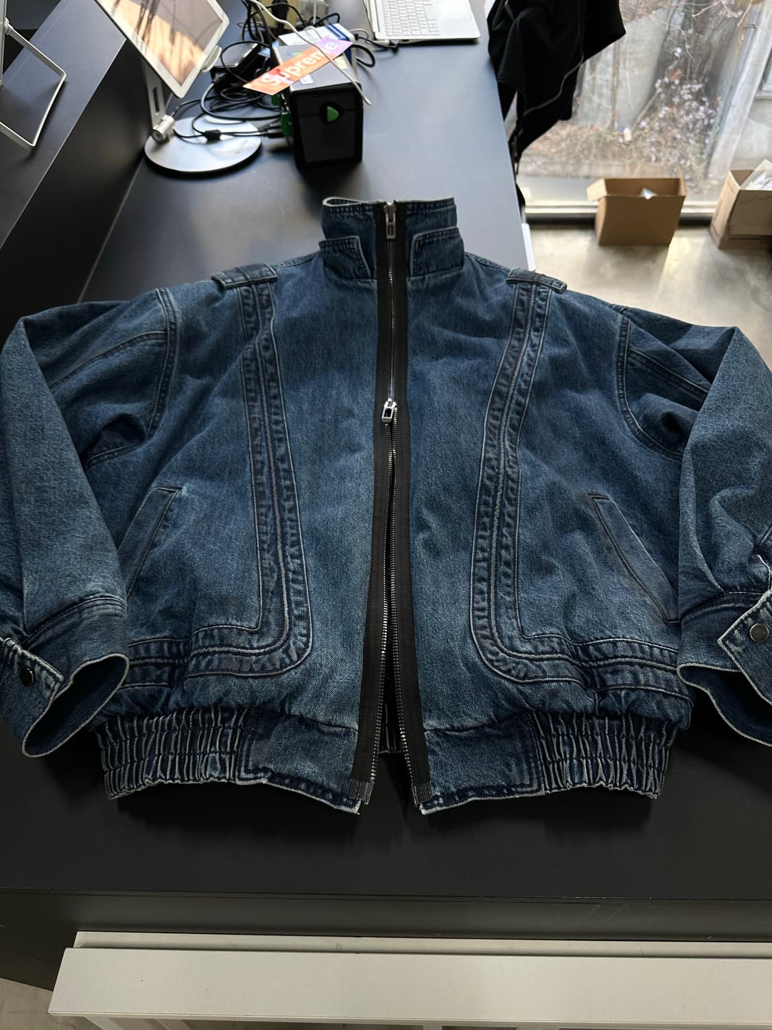 메종미네드 인사이드 보아 데님 봄버 패딩 상품이미지6