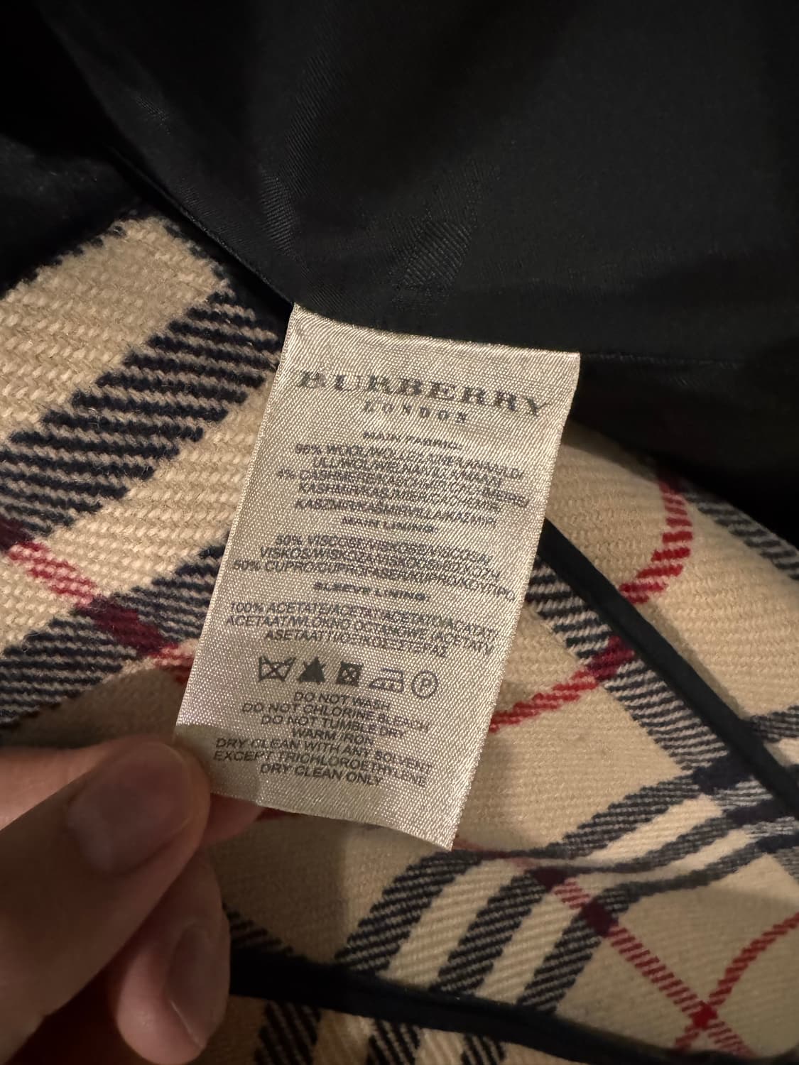 (정품) 내외피 2중 버버리 블랙 울 캐시미어 한파 코트 50R 사이즈 상품이미지6