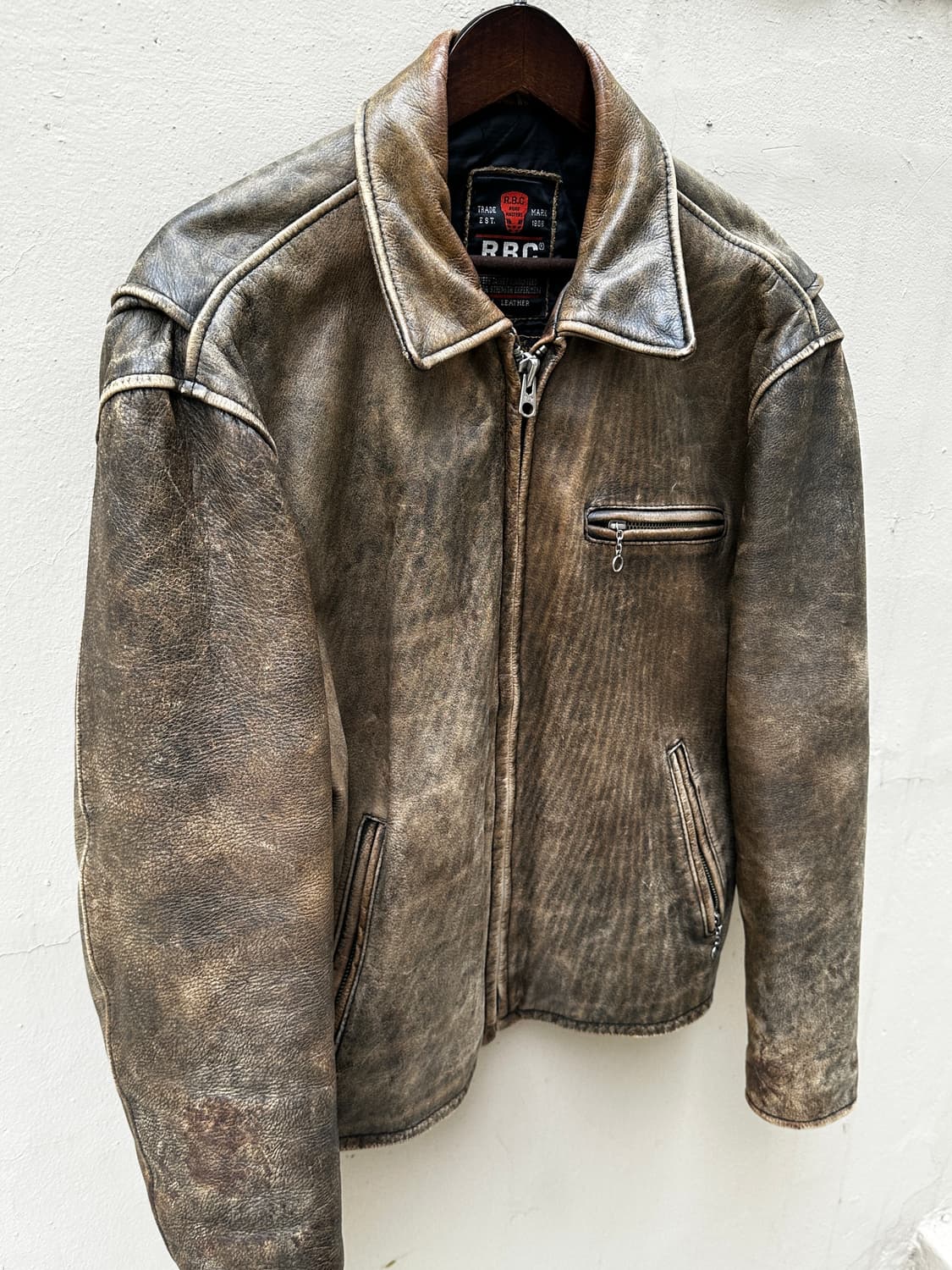 R.B.C 빈티지 레더 라이더 자켓 상품이미지3