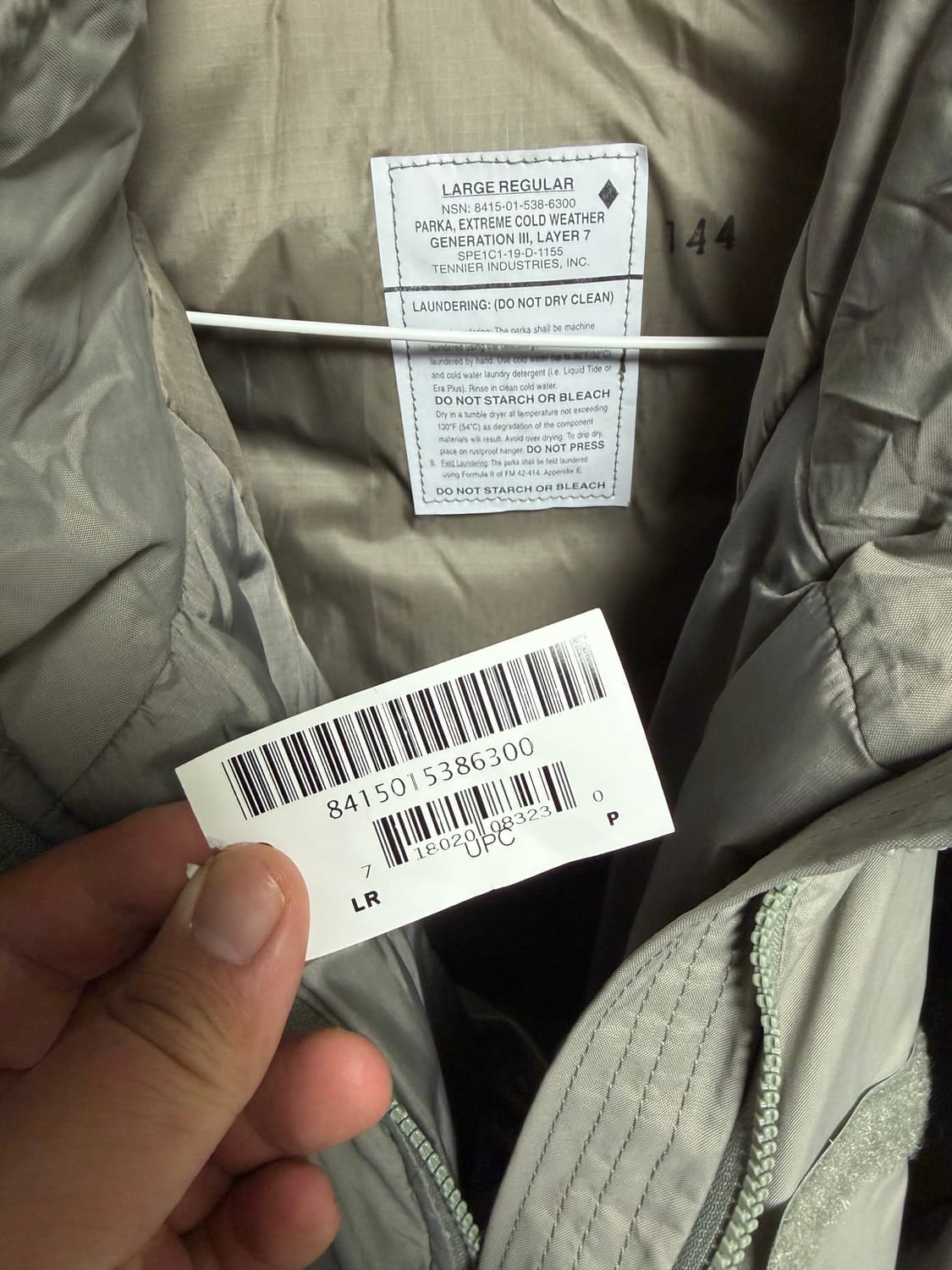 [L-레귤러] 미군 오리지날 레벨7파카 프리마로프트 테니어사 상품이미지3