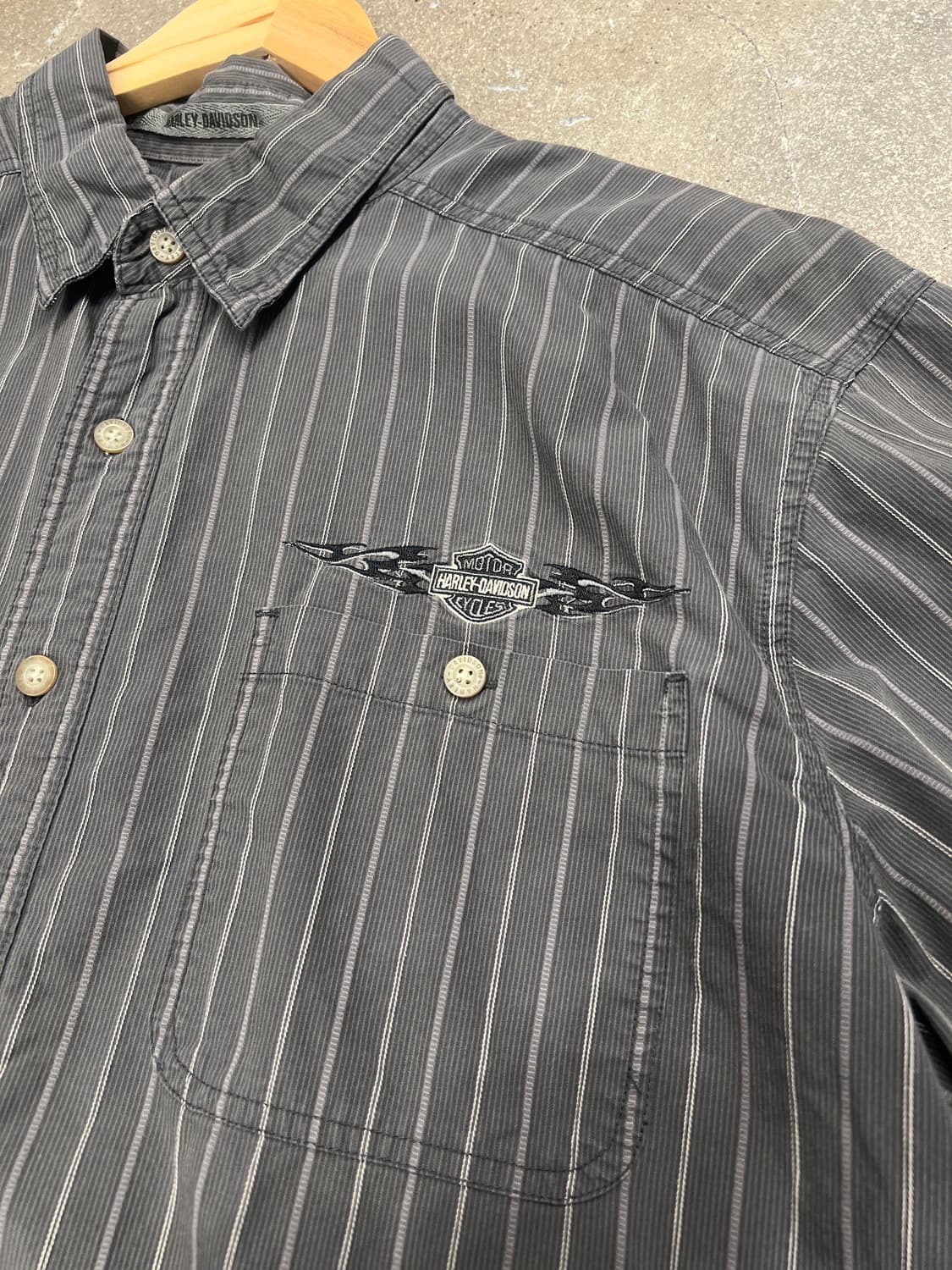 할리데이비슨 스트라이프 메카닉 반팔셔츠 상품이미지3
