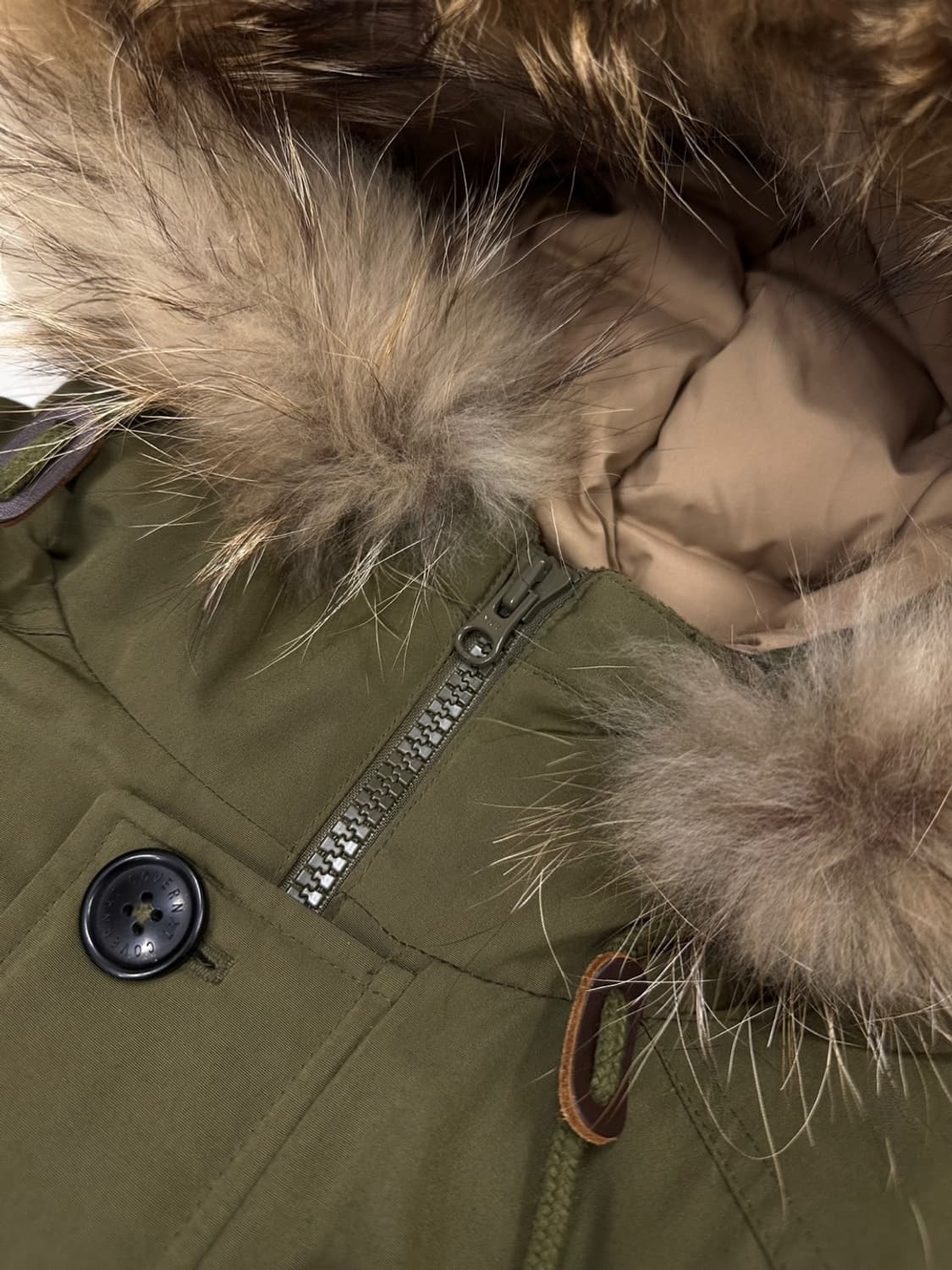 커버낫 구스다운 야상패딩 카키 (L) 상품이미지3