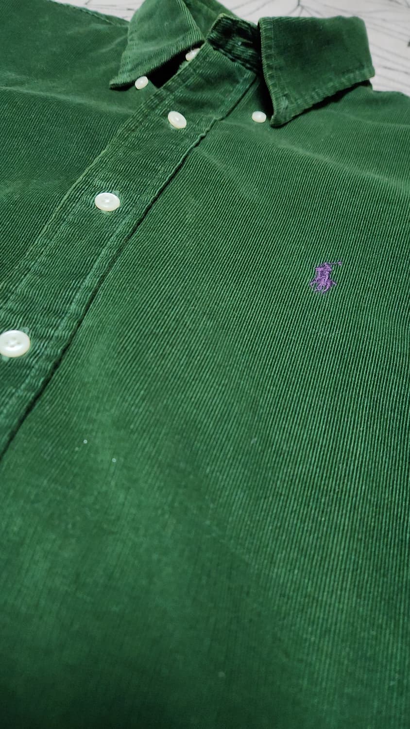 폴로 랄프로렌 코듀로이 커스텀핏 셔츠 그린 L 110사이즈 상품이미지3