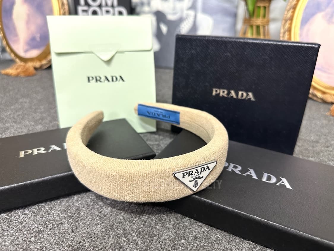 프라다 헤어밴드 브라운 상품이미지3