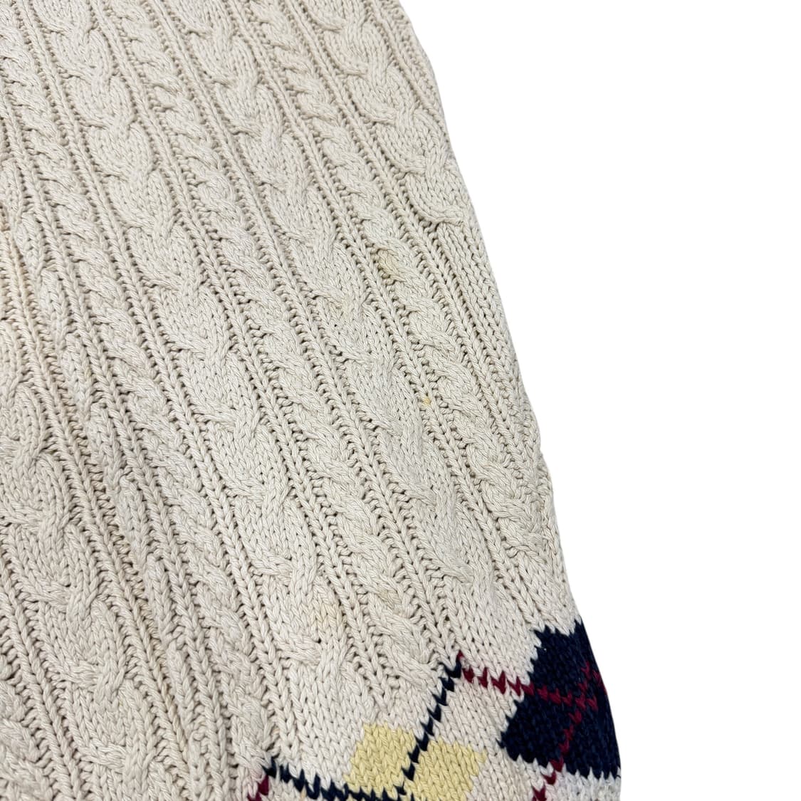 80S 폴로 랄프로렌 아가일 꽈배기 견 실크 니트 95 상품이미지6