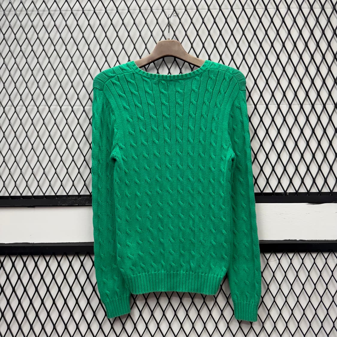 폴로 랄프로렌 케이블 니트 네이비 포니 포인트 그린 상품이미지2