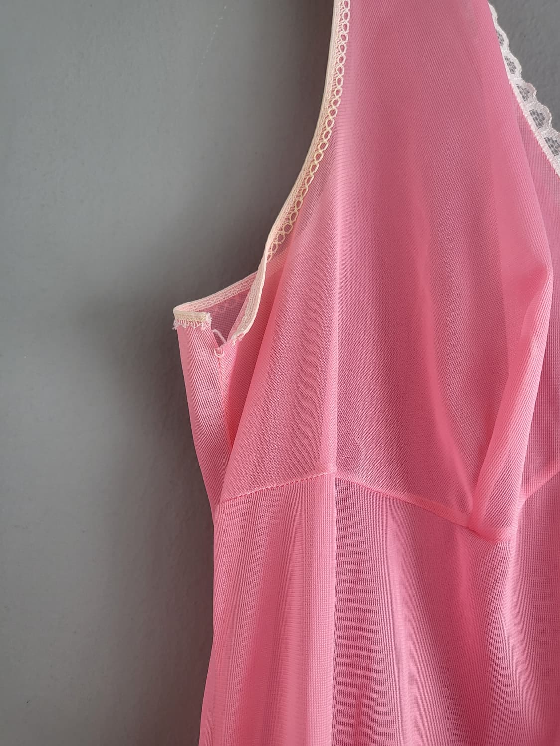 B급 빈티지 비비드 코랄 핑크 슬립 원피스 상품이미지4