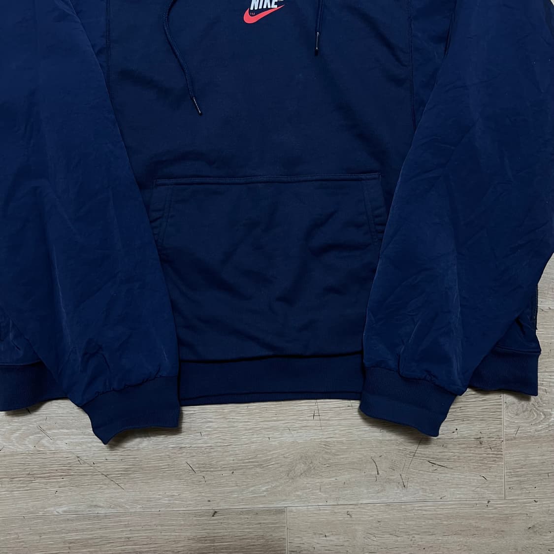 나이키 남성 빅로고 프린팅 바람막이 배색 후드티 [네이비] L/100 상품이미지3