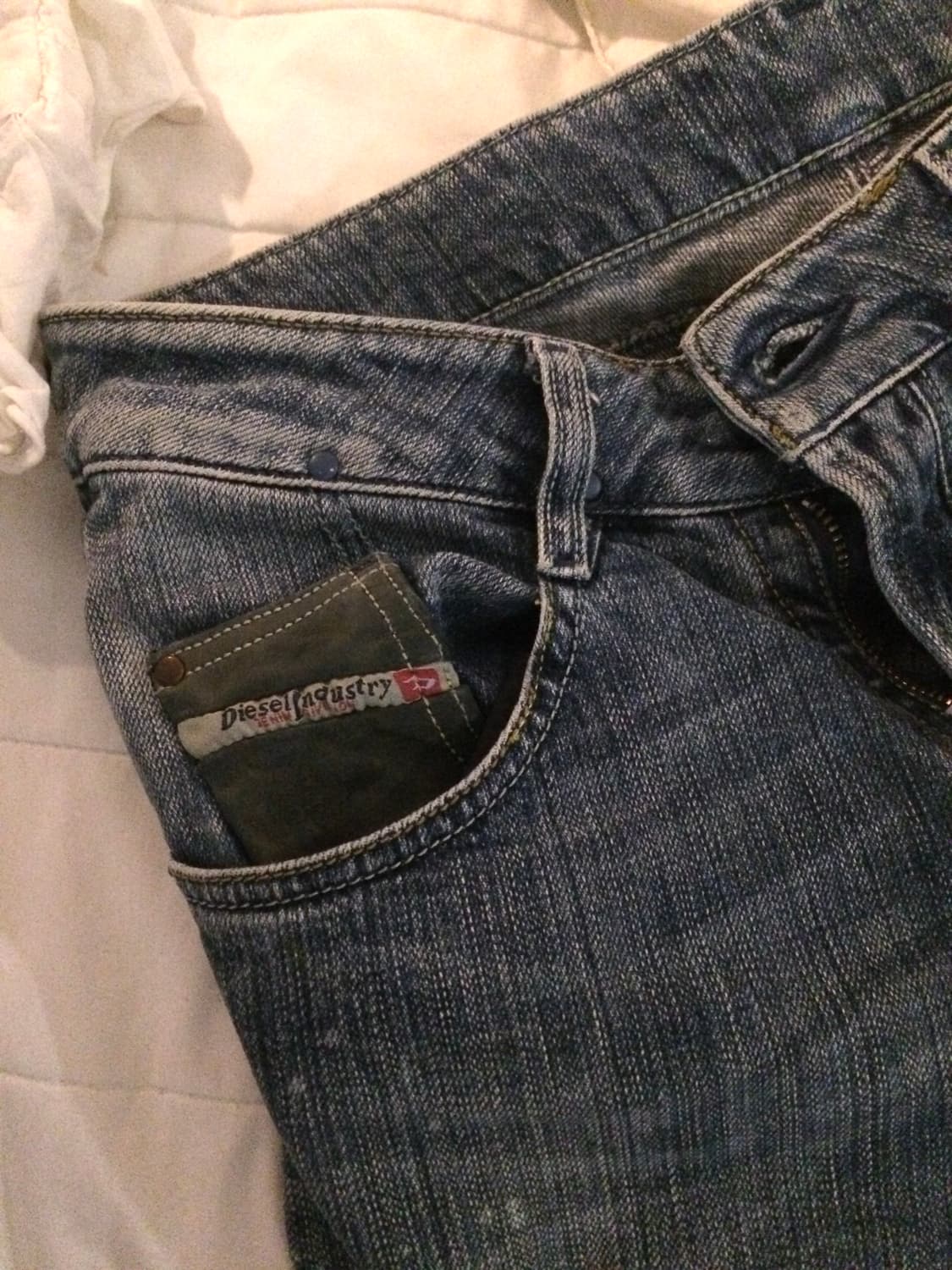 디젤 로우라이즈 워싱 데님 팬츠 청바지 스트레이트진 포켓 상품이미지3