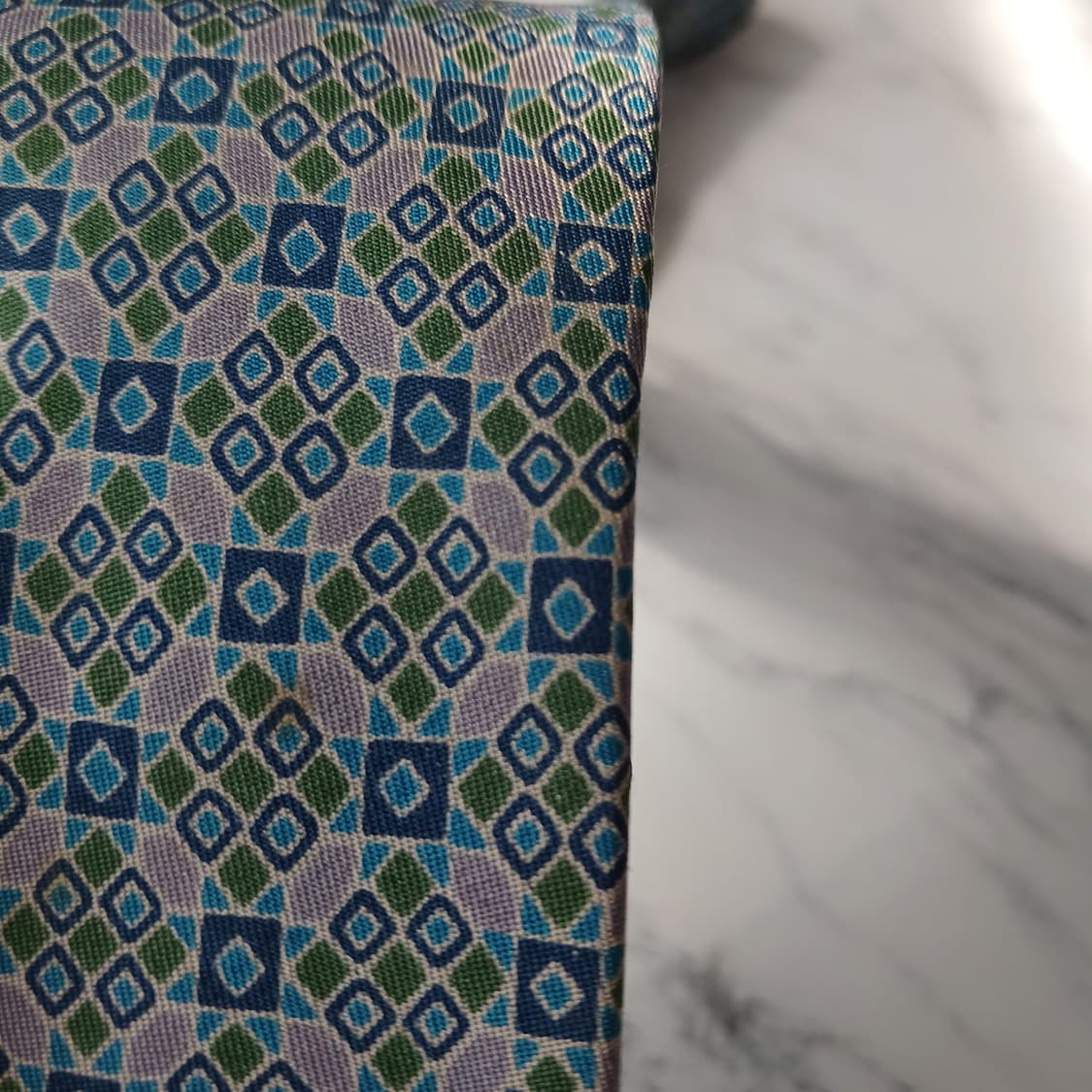 크리스찬 디올 실크 블루 기하학 패턴 넥타이 7.8cm B등급 E893 상품이미지10