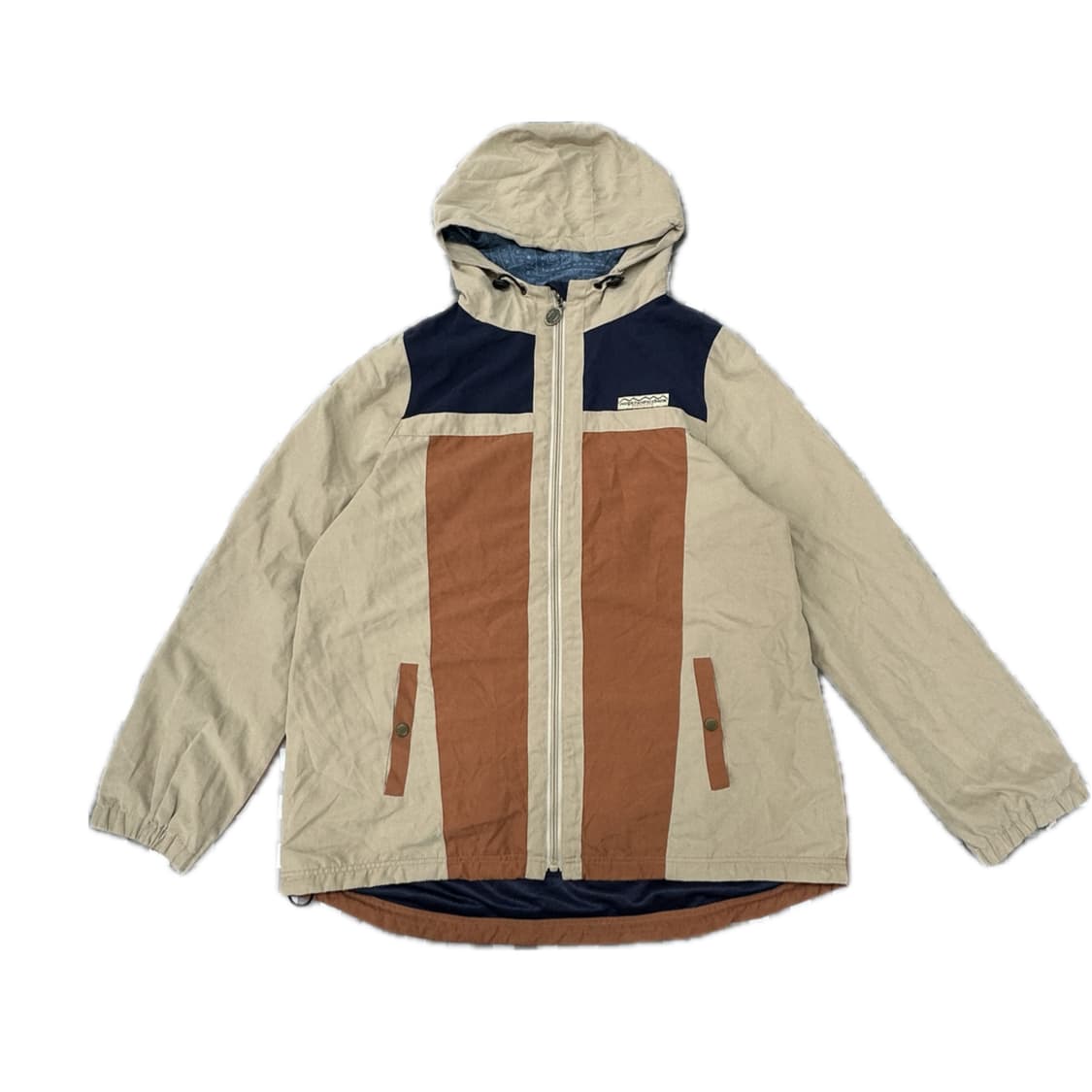 rough 아메카지 배색 아우터 바람막이 봄버 후드 자켓 히피 그런지 상품이미지2