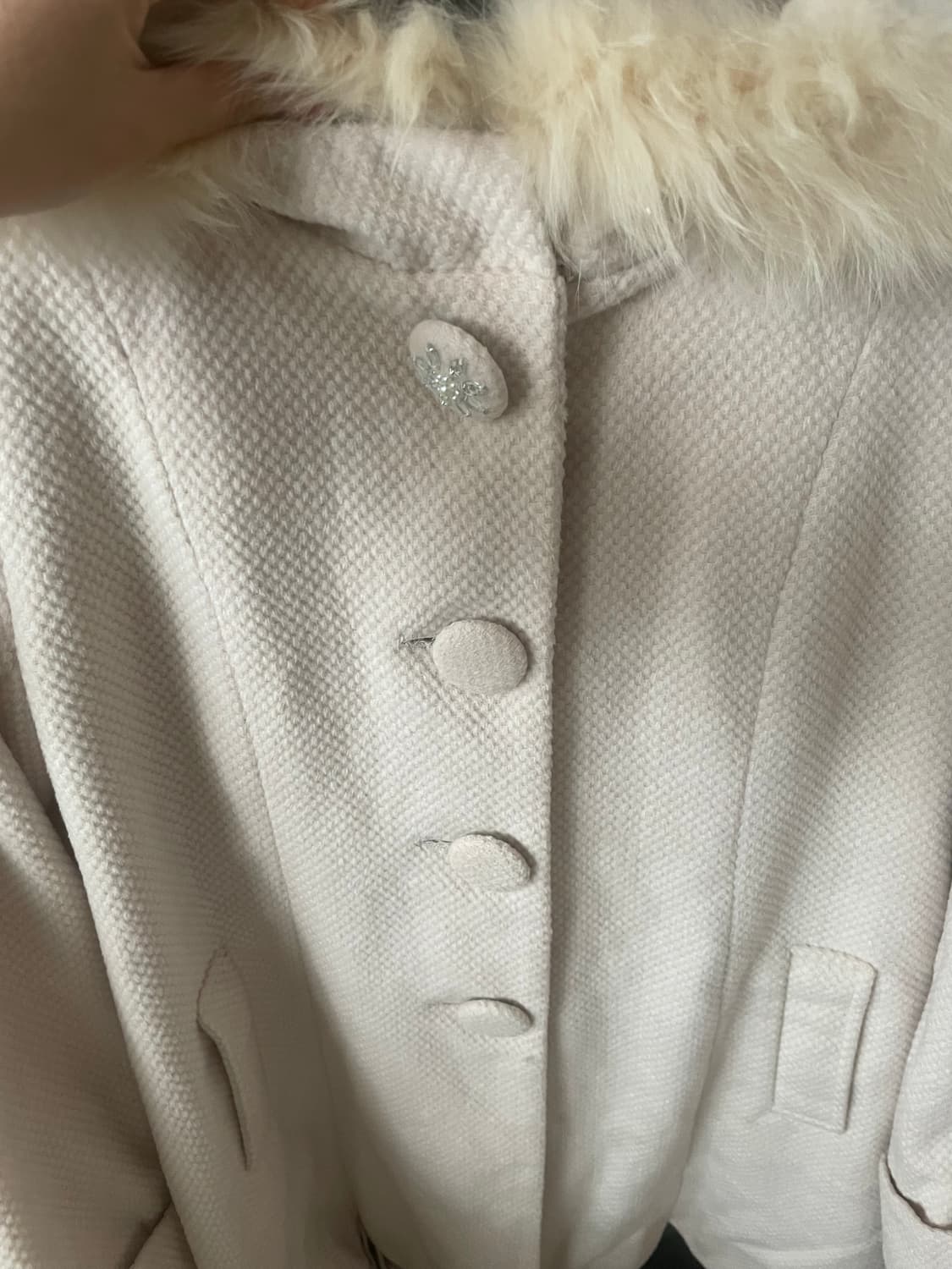 모리걸 빈티지 러블리 퍼 후드 코트 🤍💗🎀 상품이미지4