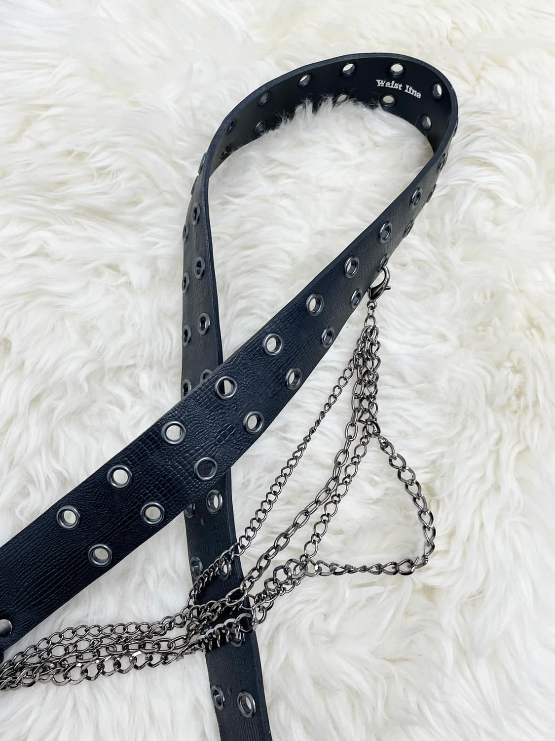 블랙페어리 펀칭 체인 버클 벨트 상품이미지5
