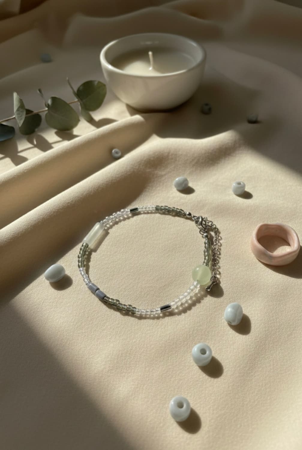 Lumi White 원석 비즈 팔찌 상품이미지2