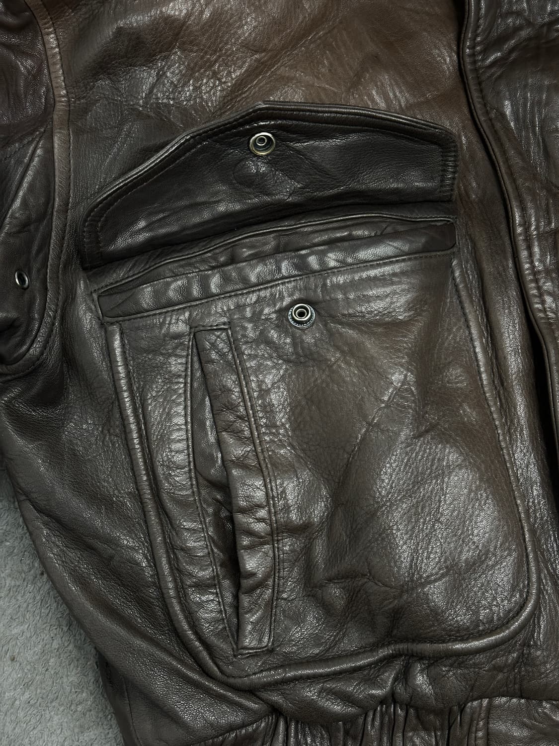 90s HUGO BOSS 에비에에터 레더 자켓 44 상품이미지6