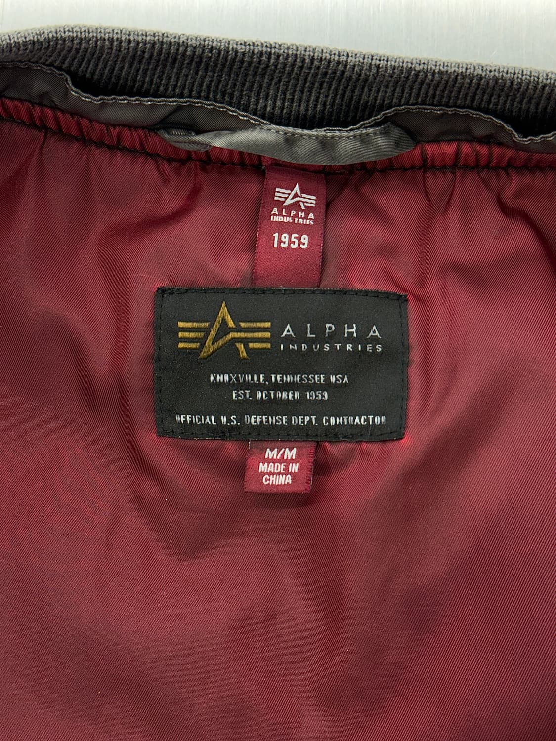 알파 인더스트리 건메탈 플라이트 블러드 칫 ma-1 자켓 상품이미지7