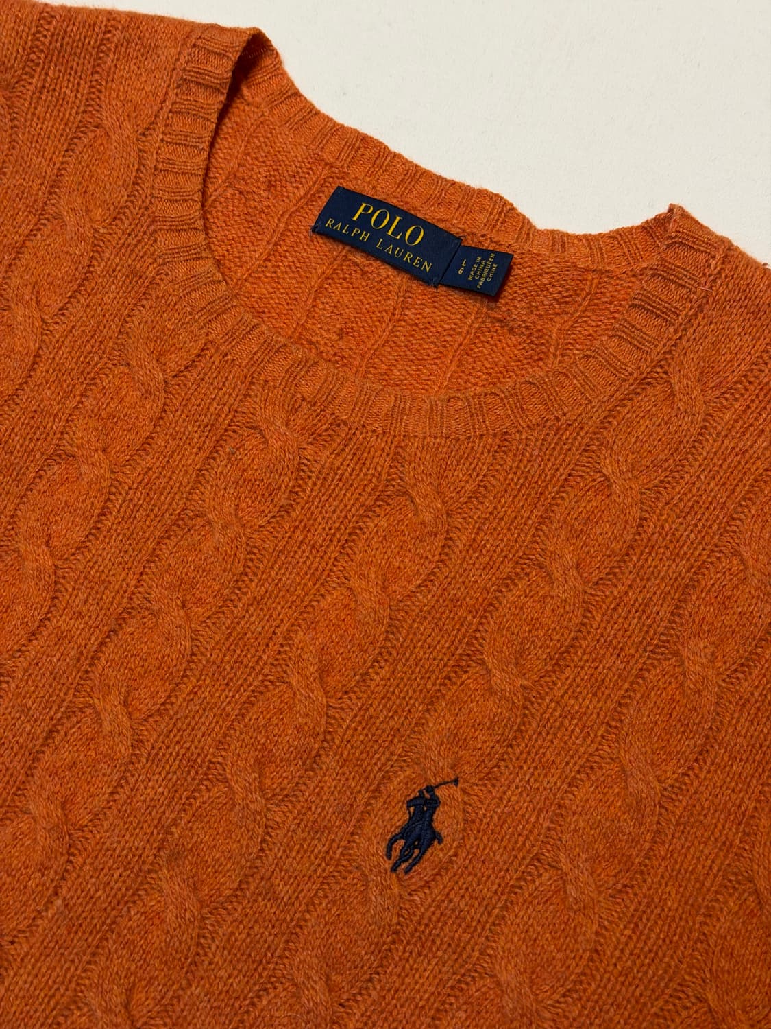 폴로 랄프로렌 꽈배기 케이블 울 캐시미어 니트 오렌지 상품이미지2
