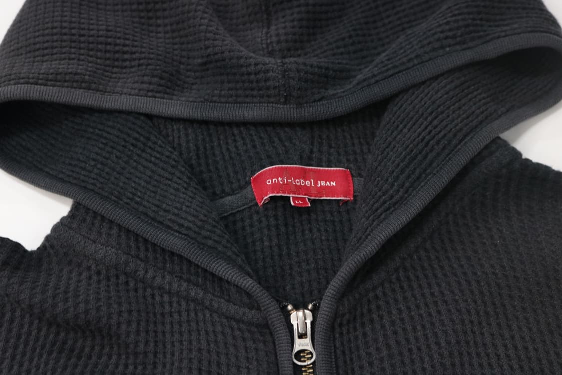 Anti-Label Jean 빈티지 블랙 와플 허니컴 후드 집업 (LL) 상품이미지4