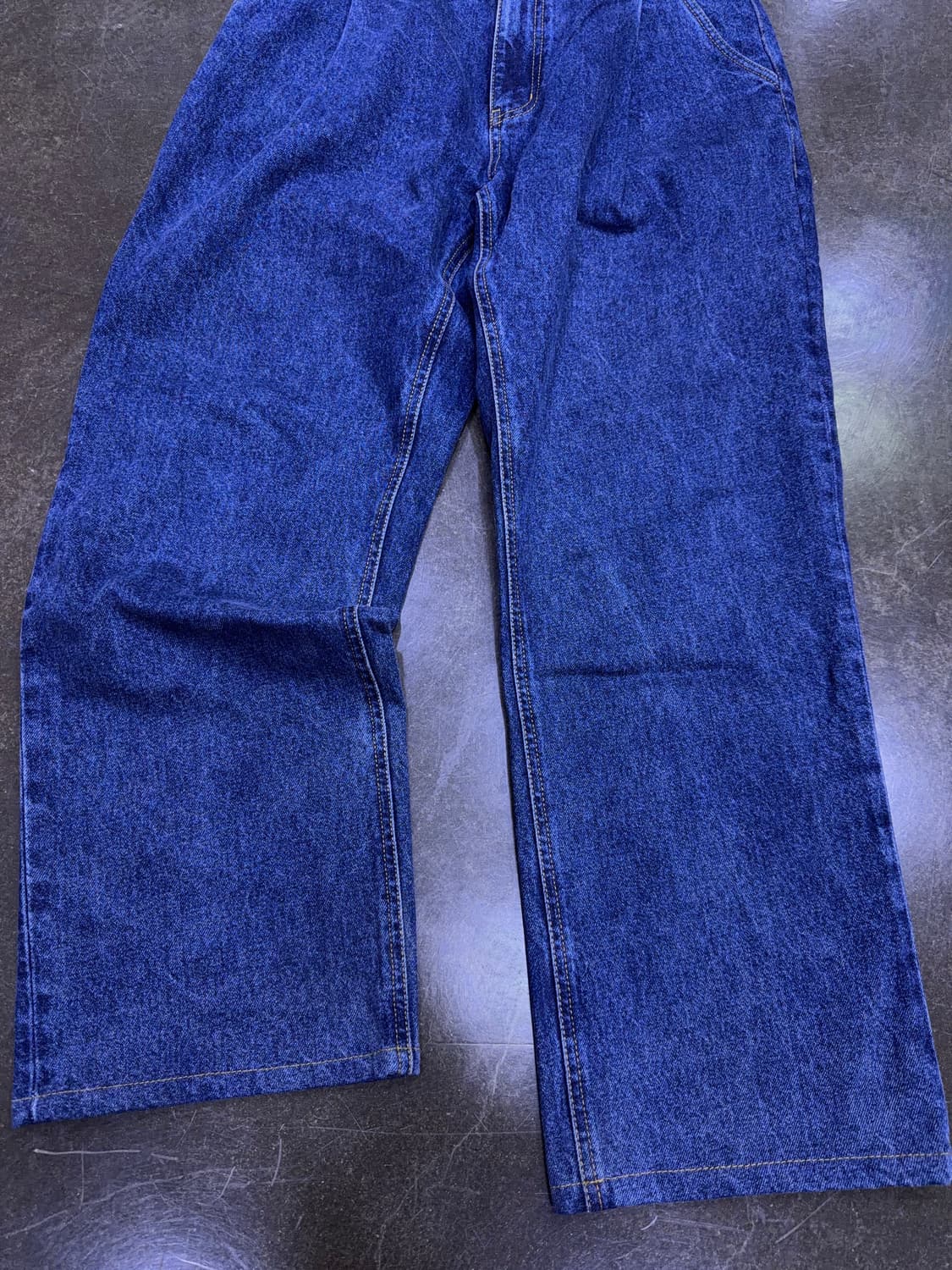 유니폼브릿지 와이드 원턱 데님팬츠 인디고 M 상품이미지5