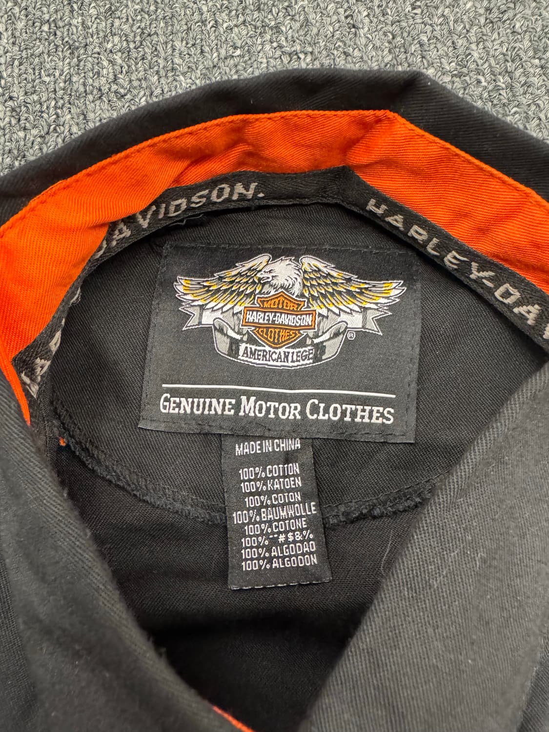 OS)할리데이비슨 빈티지 로고 자수 반팔셔츠 상품이미지4