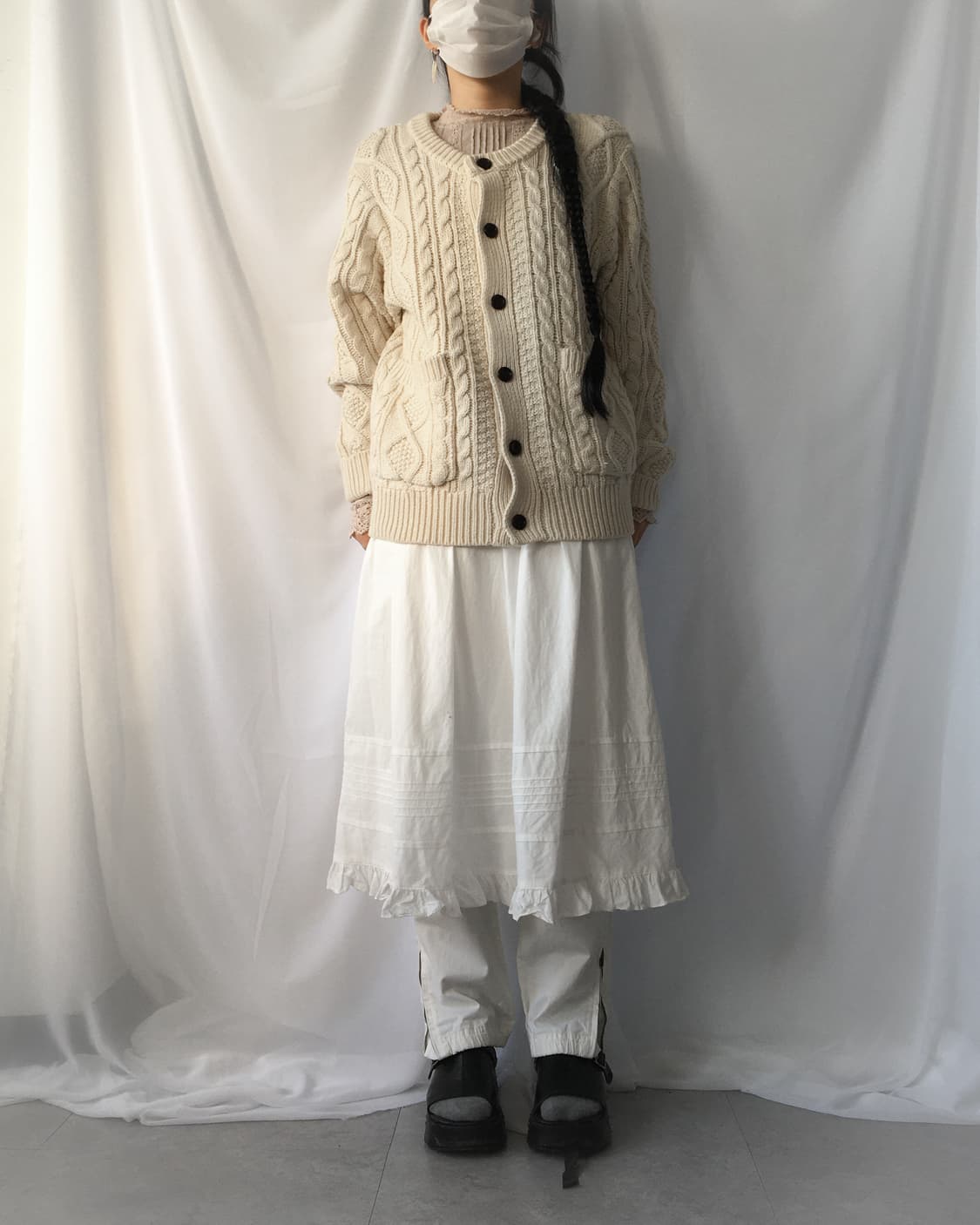 Cable pattern knit cardigan 상품이미지10