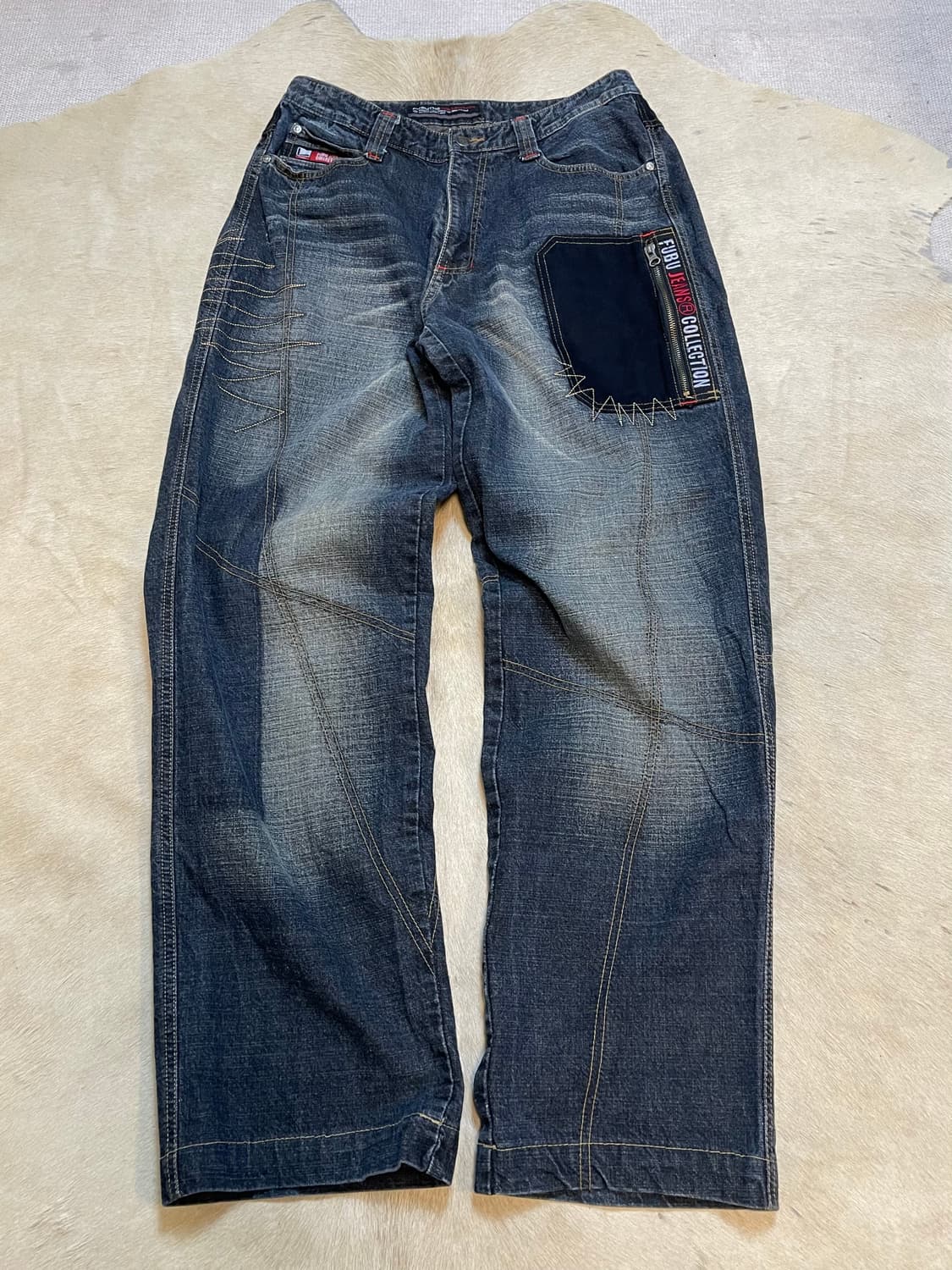 후부컬렉션 패치워크 데님 와이드팬츠 상품이미지1