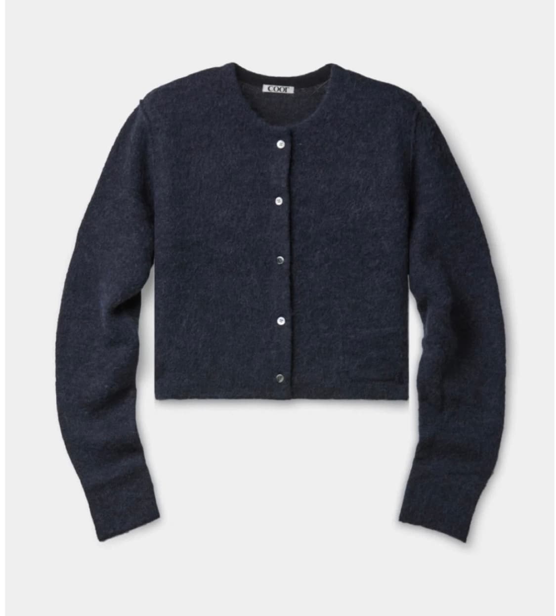 쿠어 우먼 헤어리 미니 포켓 크롭 가디건 (다크네이비) m 상품이미지2