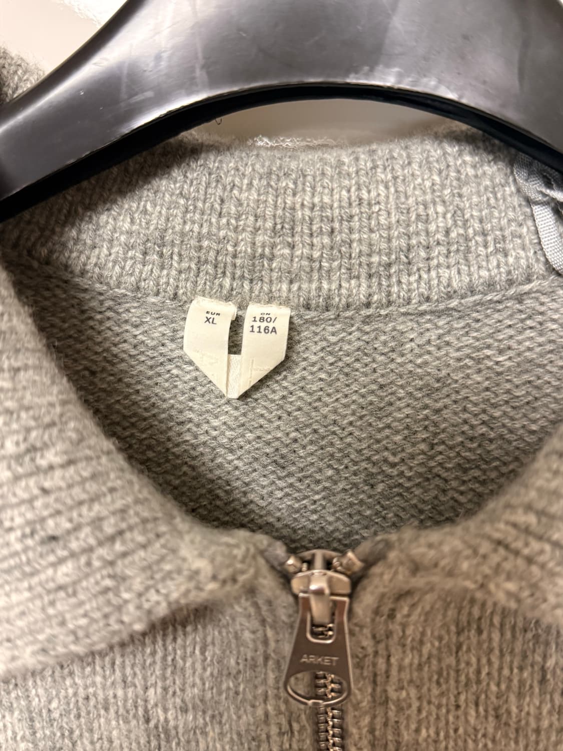 [Arket] 아르켓 그레이 집업 니트 XL. 드라이클리닝 완료 상태 매 상품이미지3