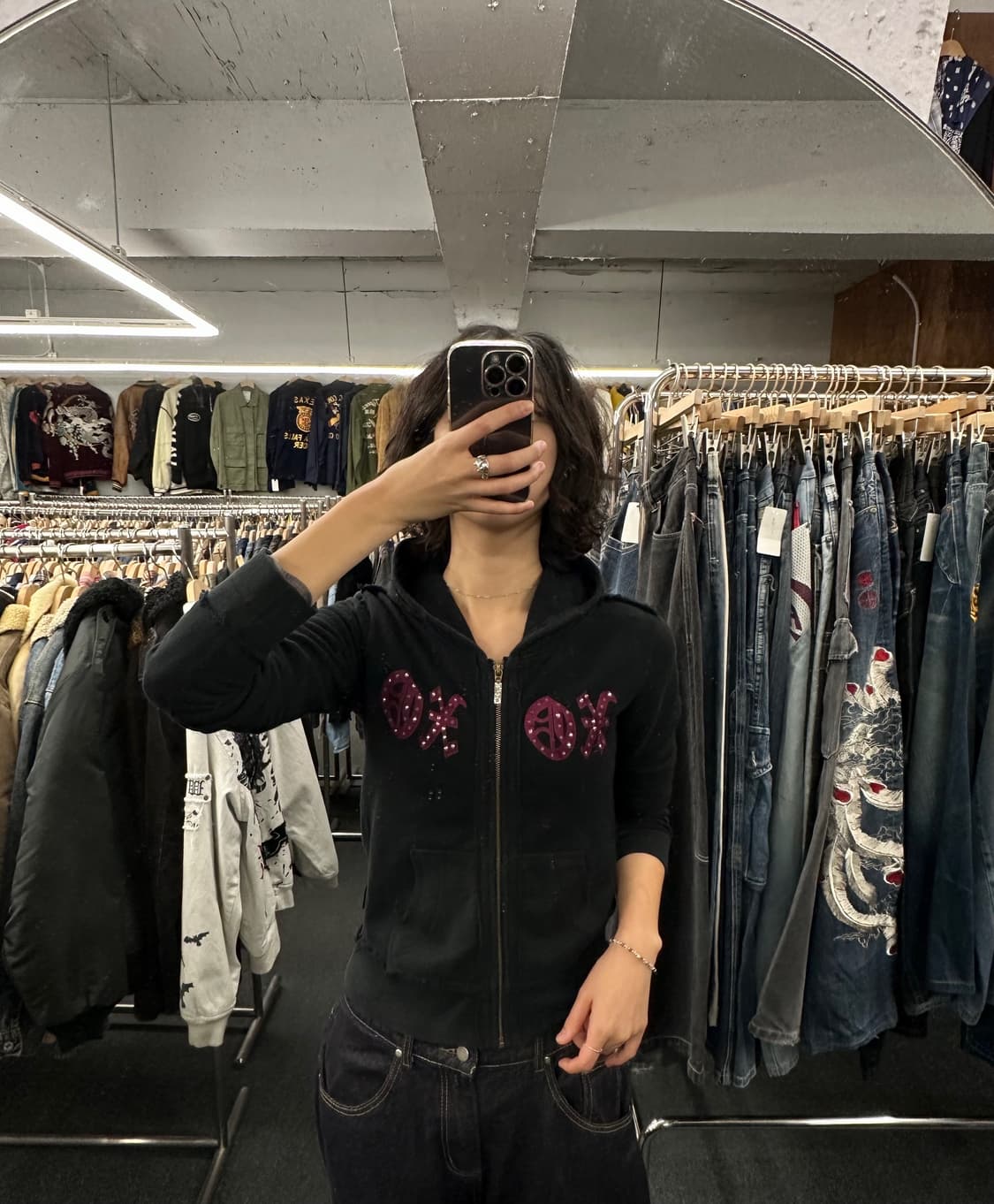 OS)일본 빈티지 xoxo y2k 여성 후드집업 상품이미지1