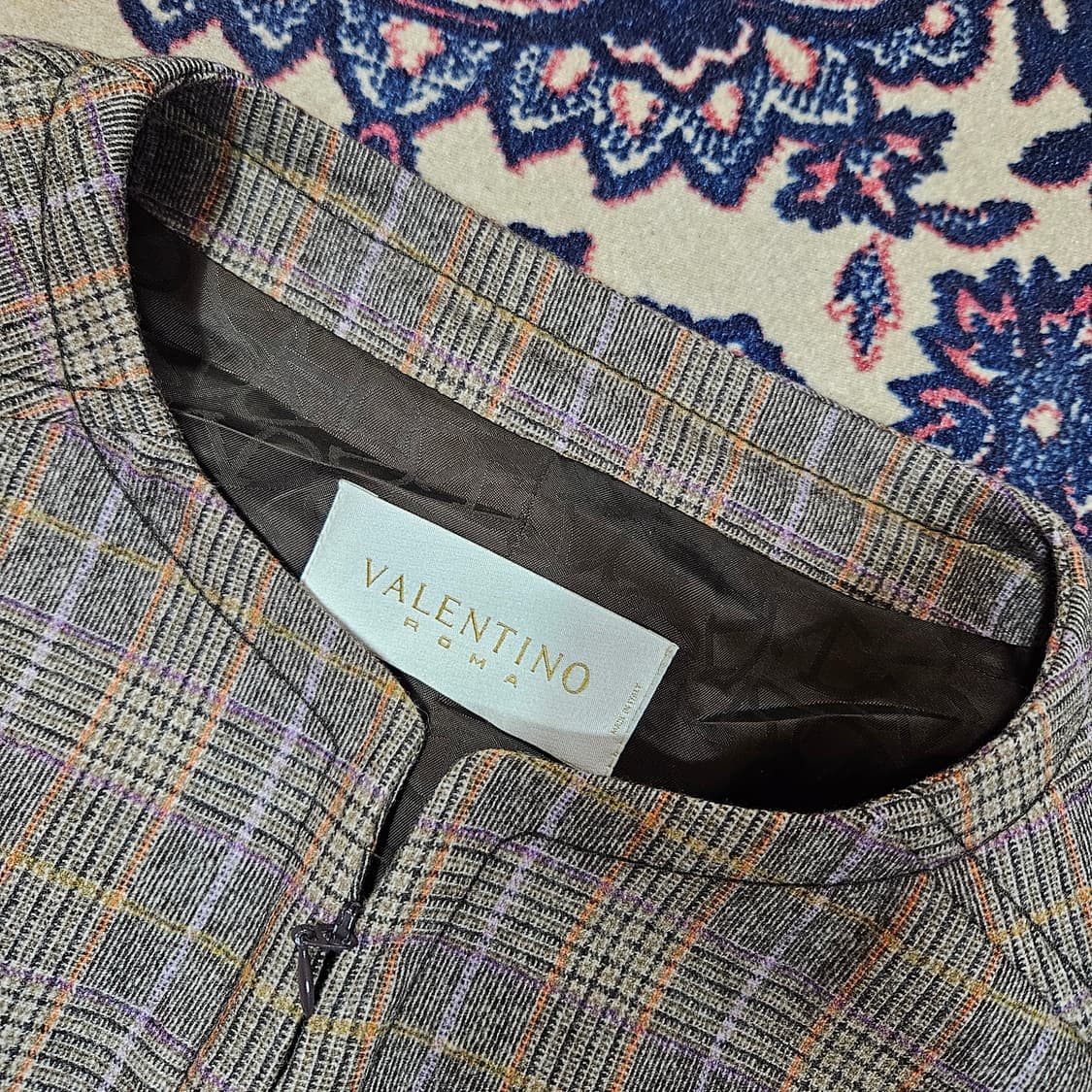 발렌티노(VALENTINO) Wool 혼방l 체크 숏 집업 자켓 42 상품이미지5