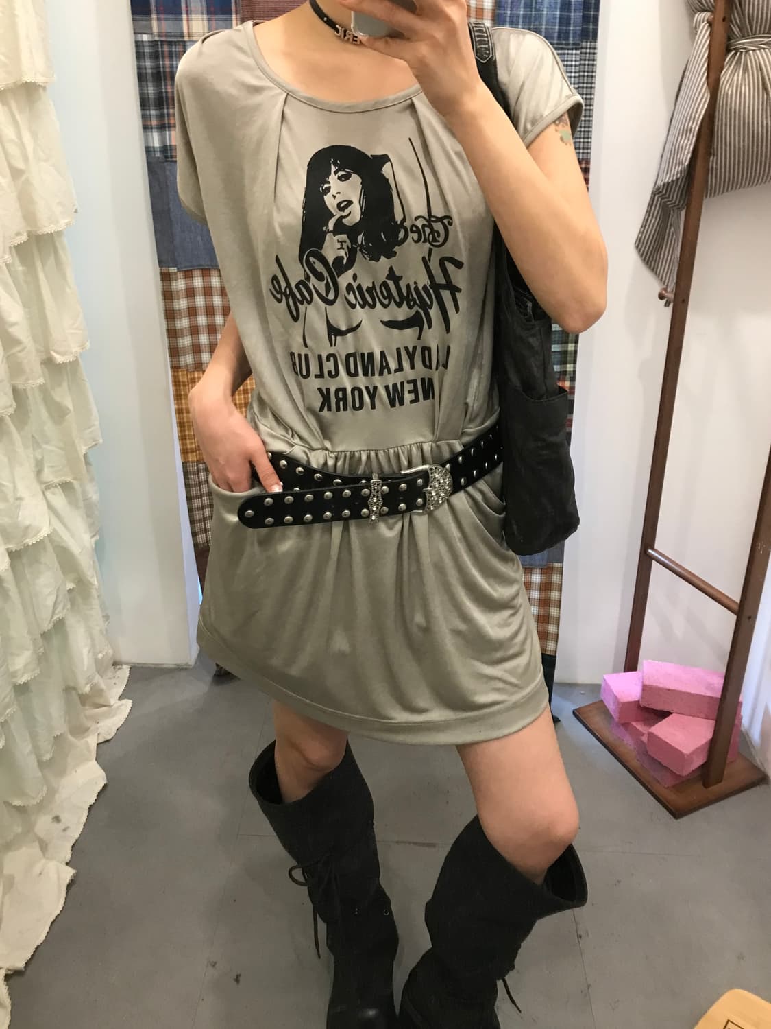 히스테릭글래머 새틴 히스걸 원피스 상품이미지4