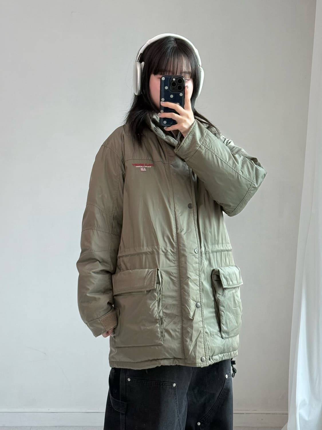폴로 스포츠 카키 사파리 구스다운 패딩 상품이미지1